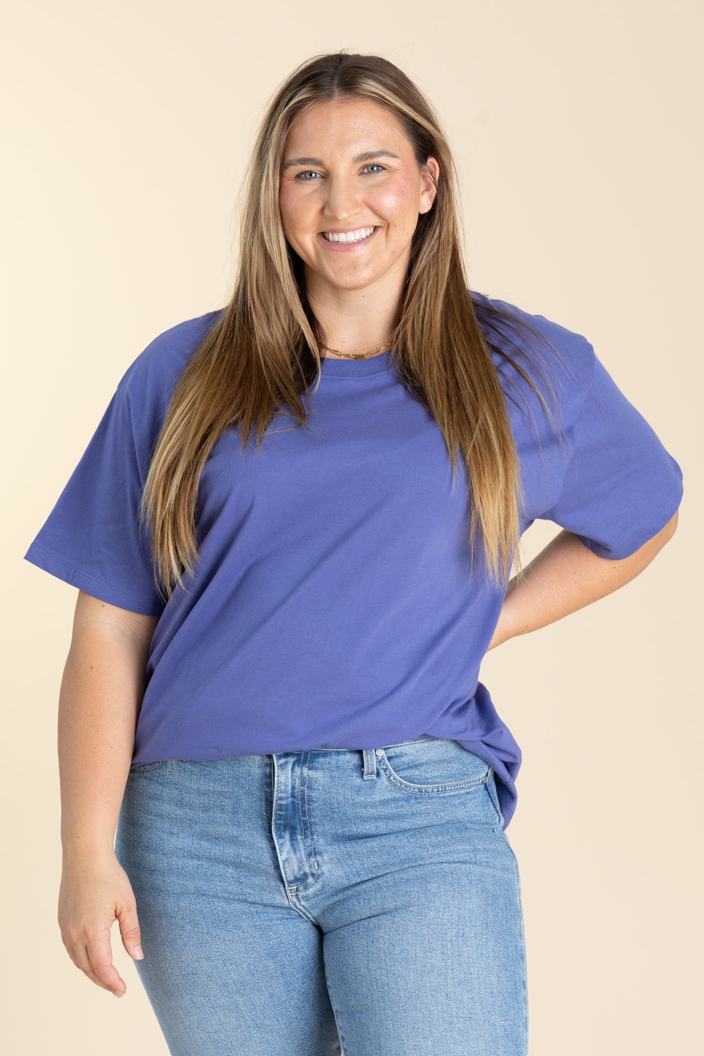 Loose Fit Cotton Short Sleeve Knit Top