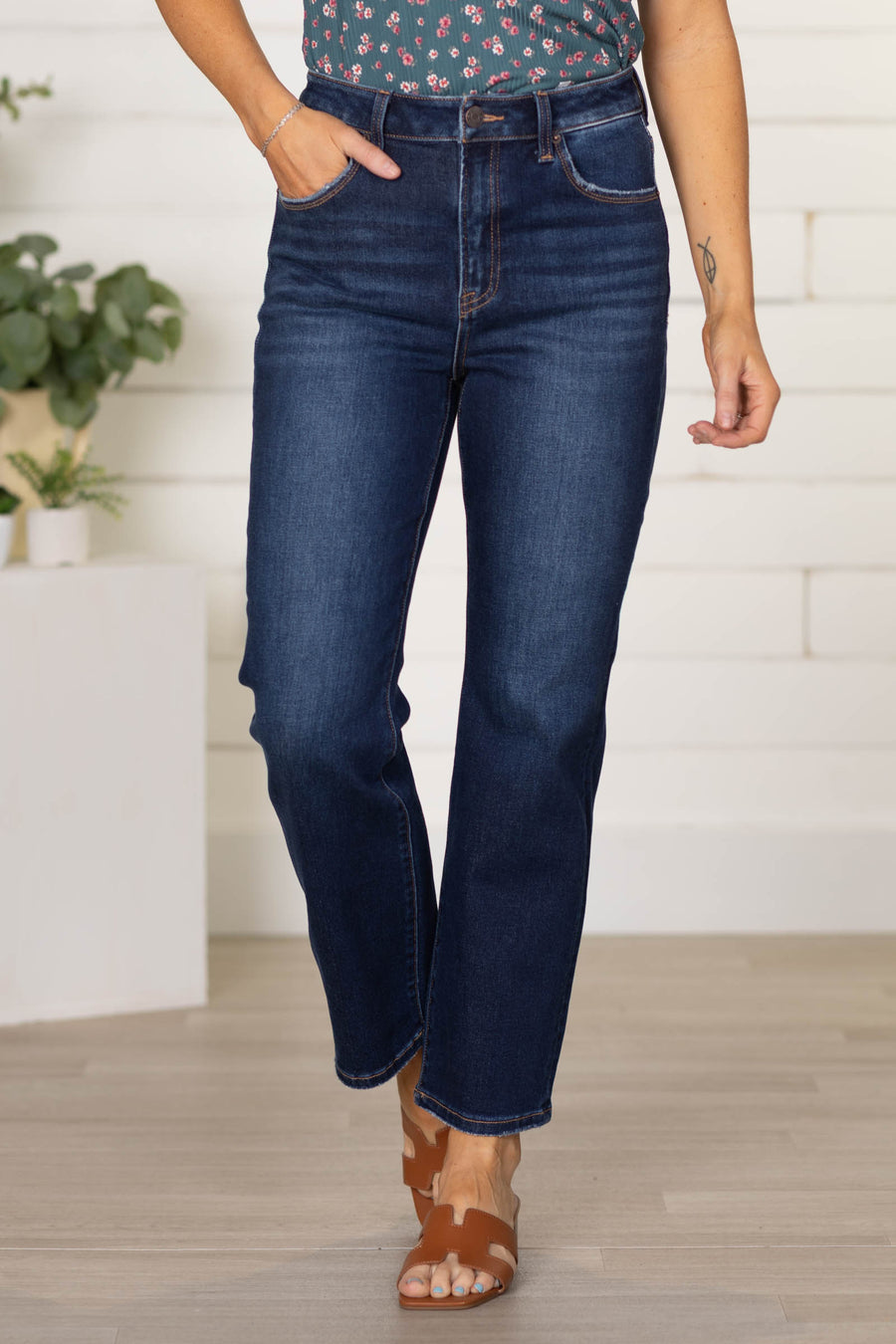 J21 Dark Wash High Rise Straight Leg Jeans