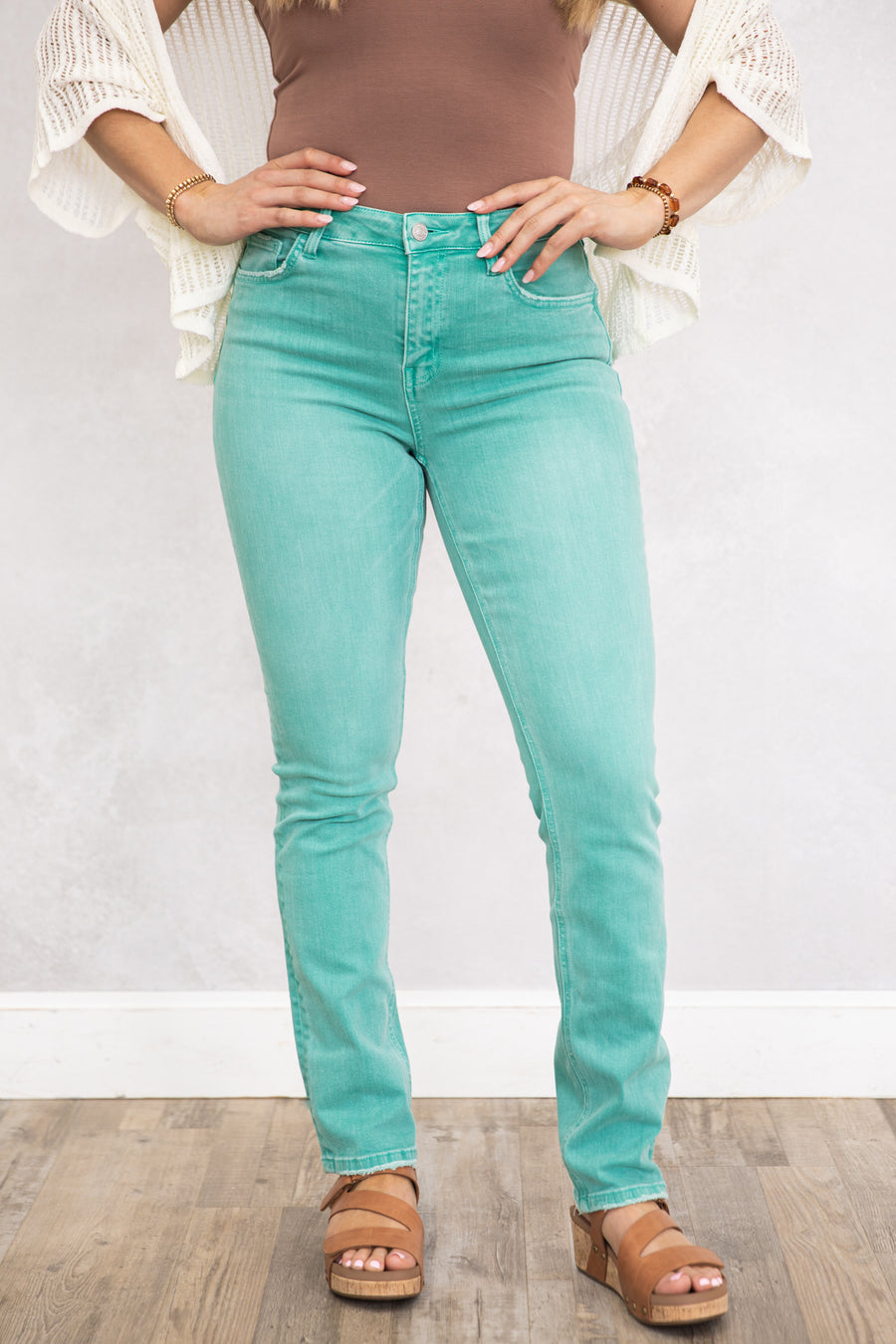 Flying Monkey Turquoise Straight Laced Jeans