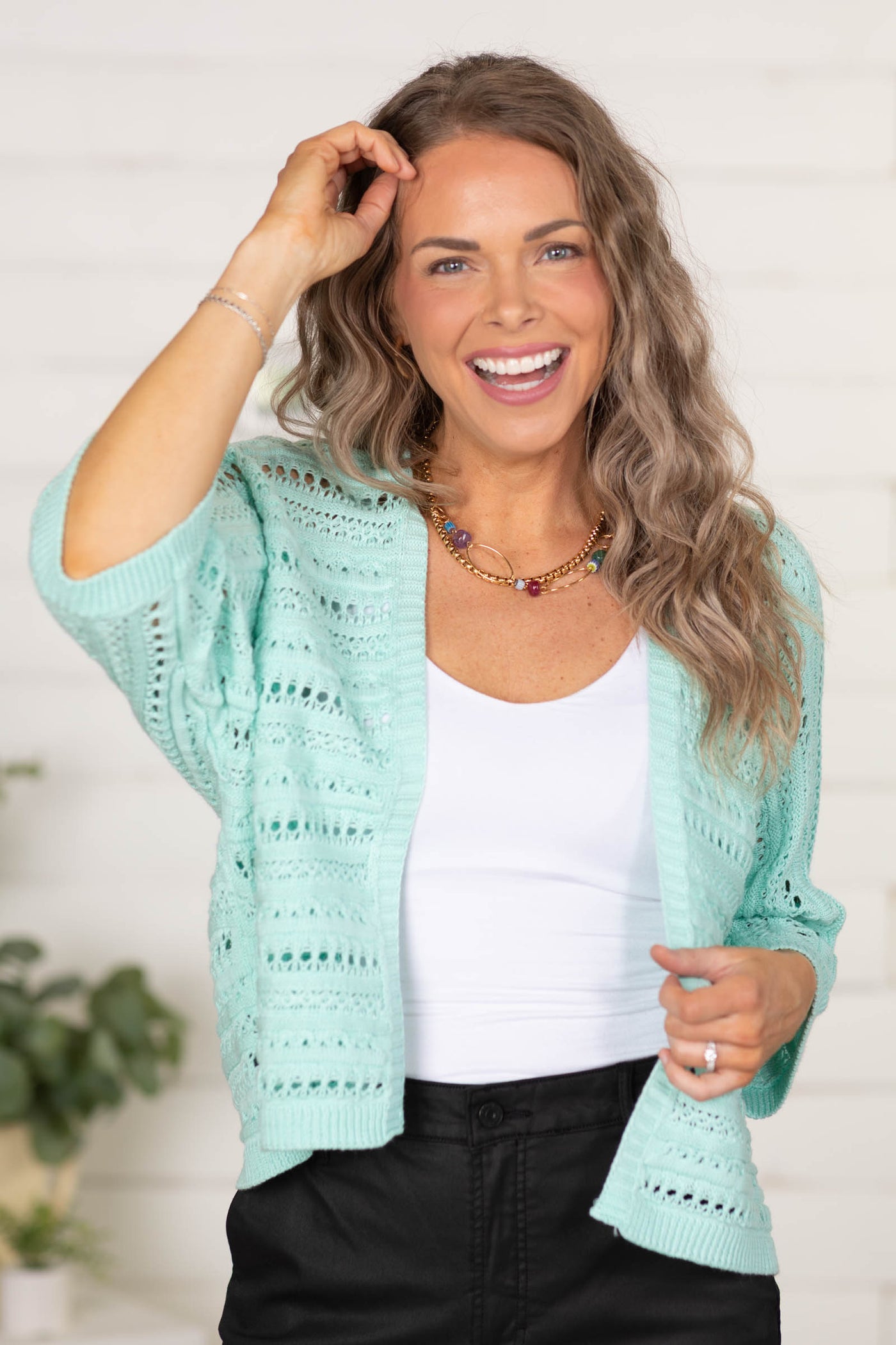 Crochet Dolman Sleeve Open Front Cardigans