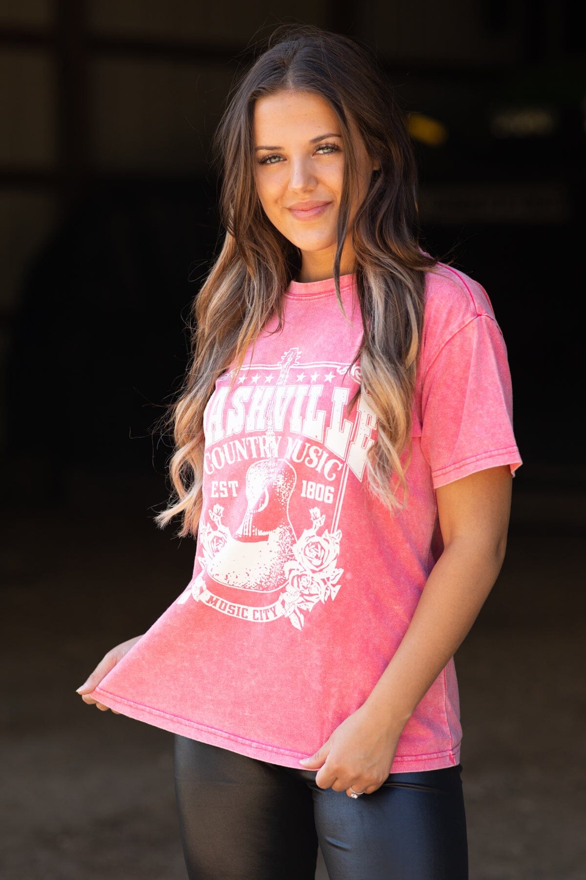 Pink Nashville Country Music Graphic Tee - Filly Flair