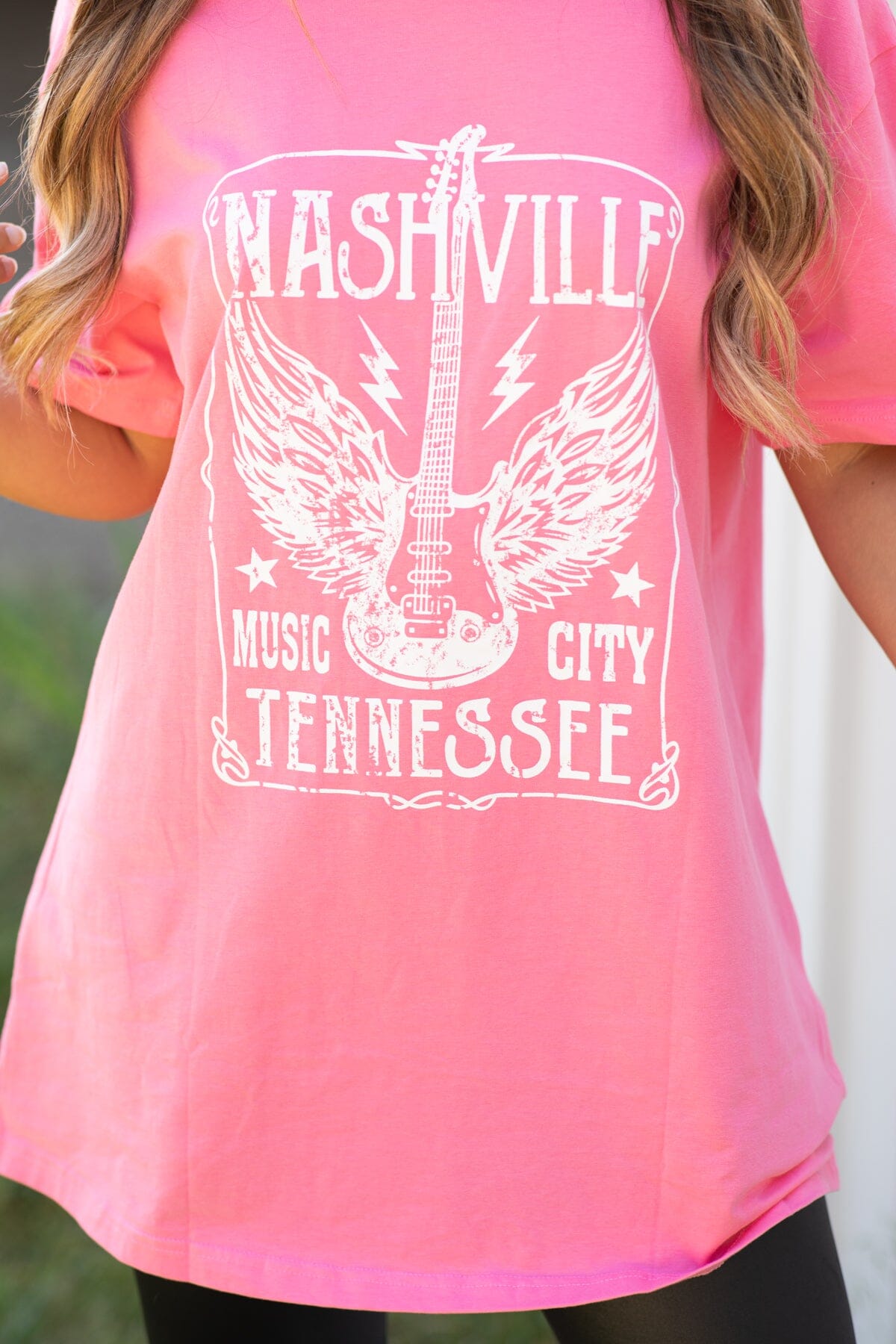 Pink Nashville Oversized Graphic Tee - Filly Flair
