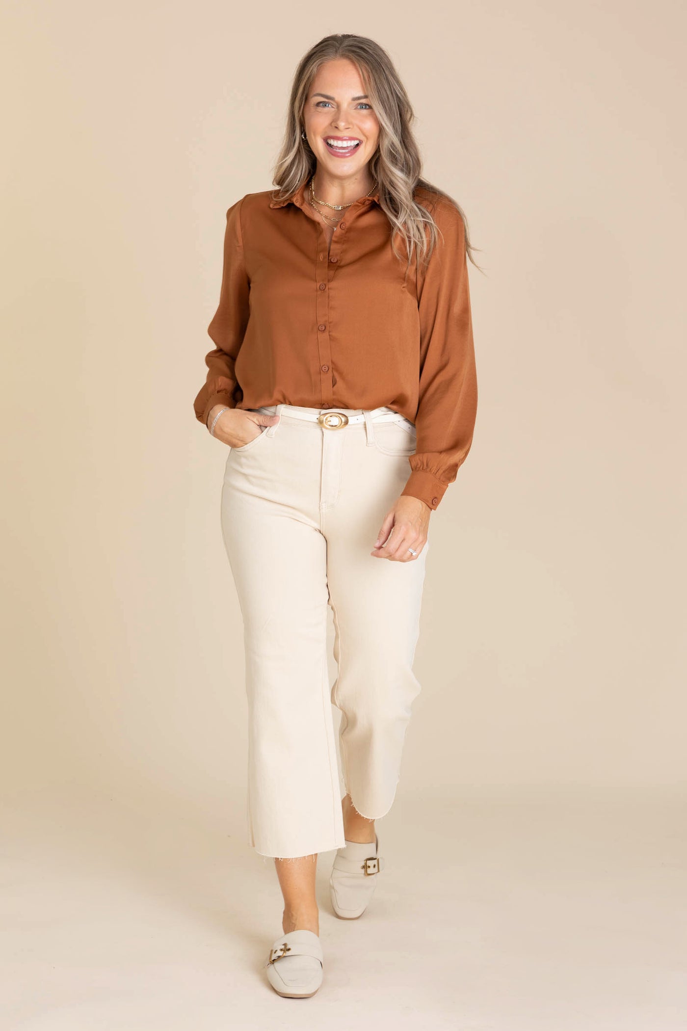 Judy Blue Beige Tummy Control Crop Jeans