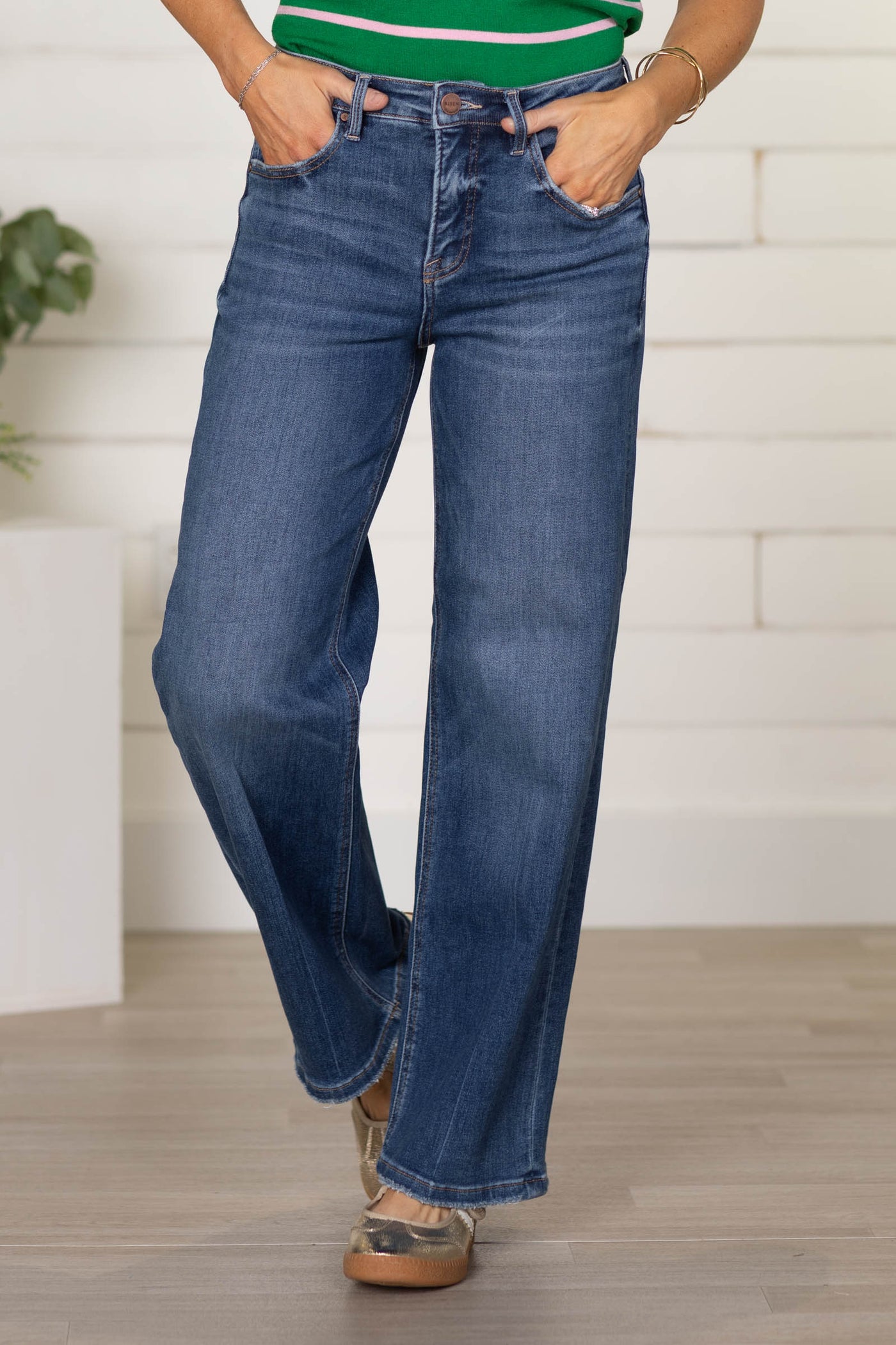 Risen Tummy Control Ankle Straight Crease Jeans
