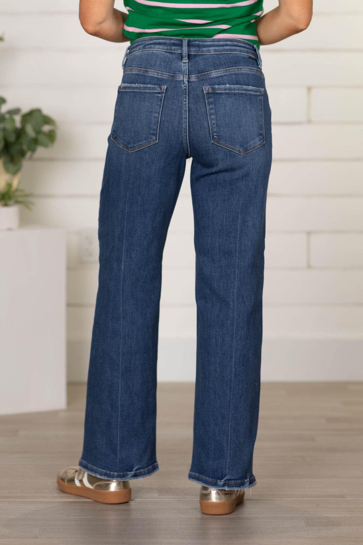 Risen Tummy Control Ankle Straight Crease Jeans