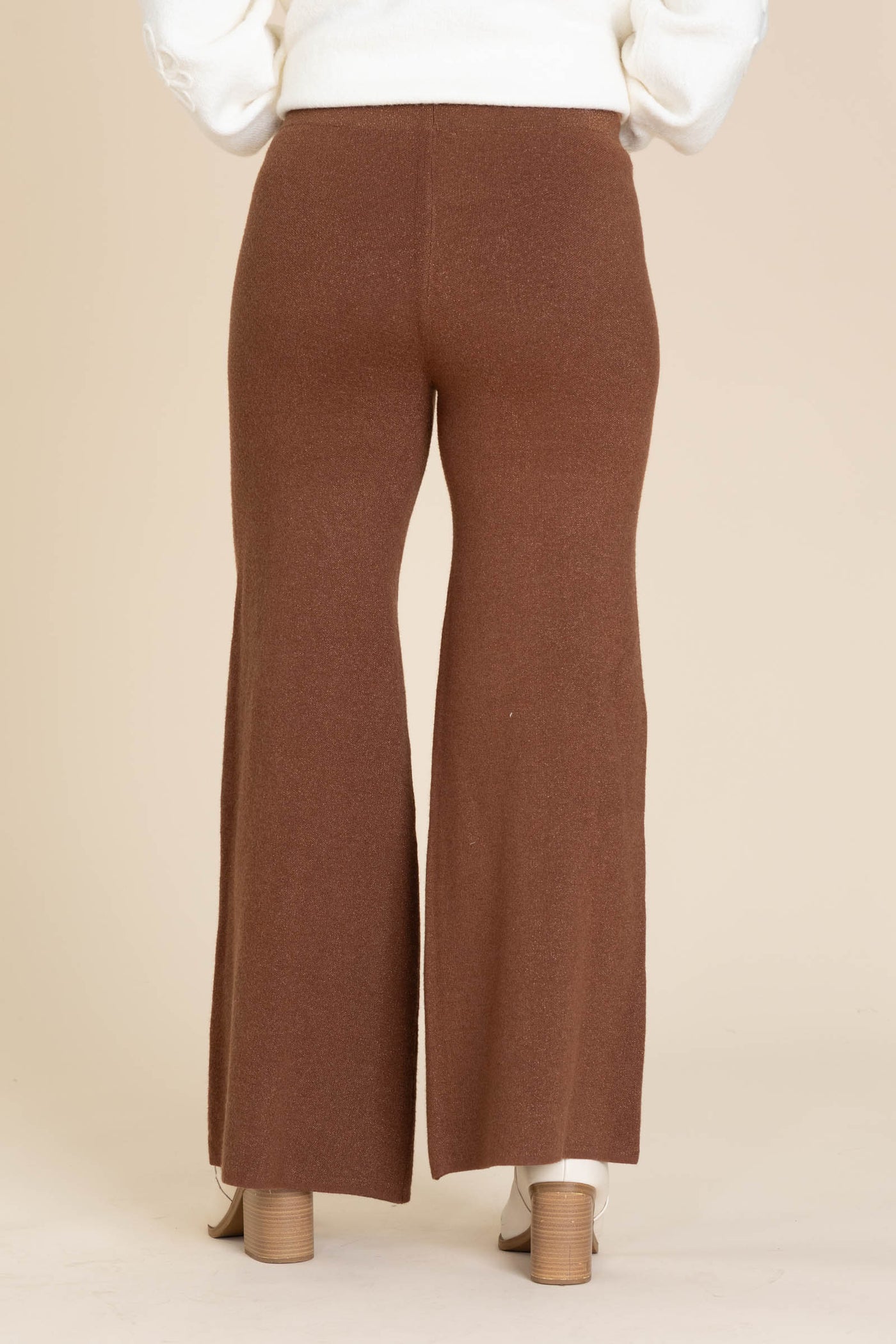 Lurex Fine Gauge Wide Leg Pants