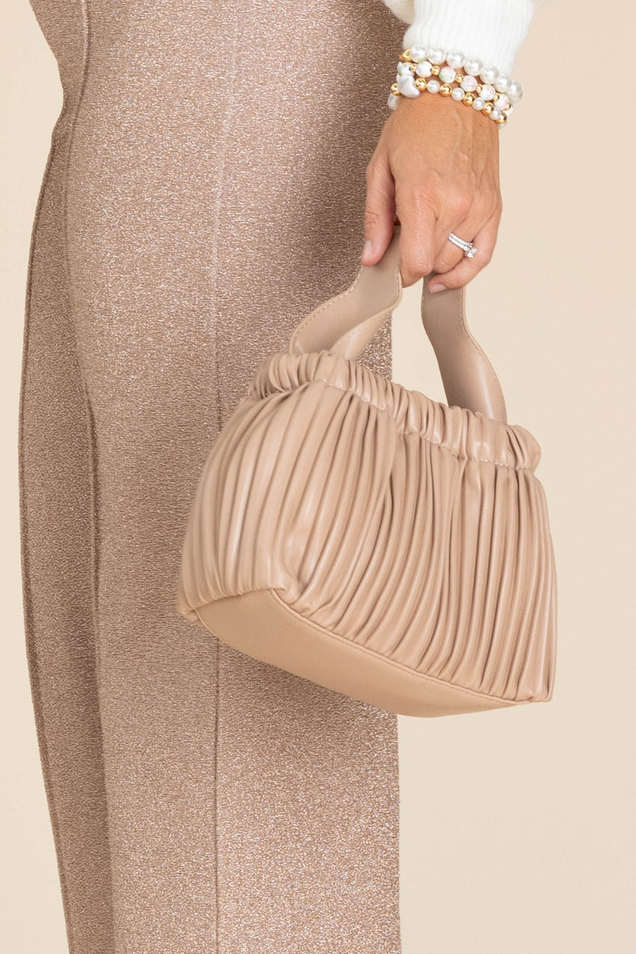 Ash Mocha Crossbody Bucket Bag