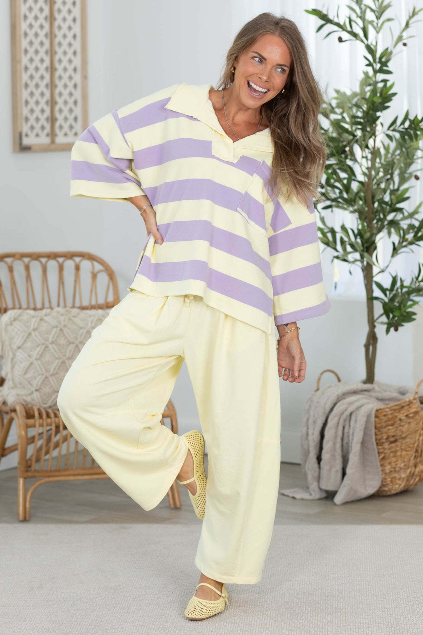 Cotierra Essential Barrel Leg Sweatpants