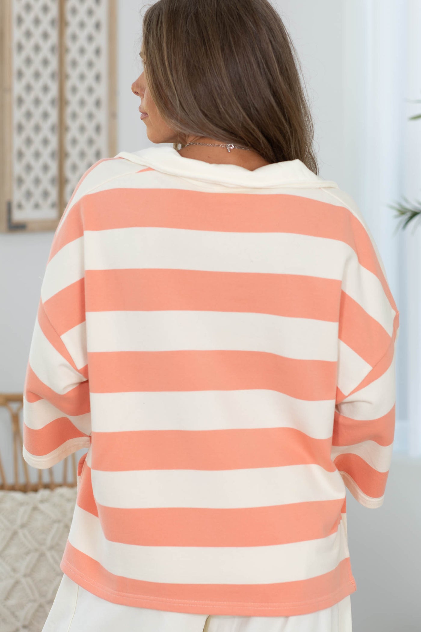 Cotierra Oversized Short Sleeve Collared Top