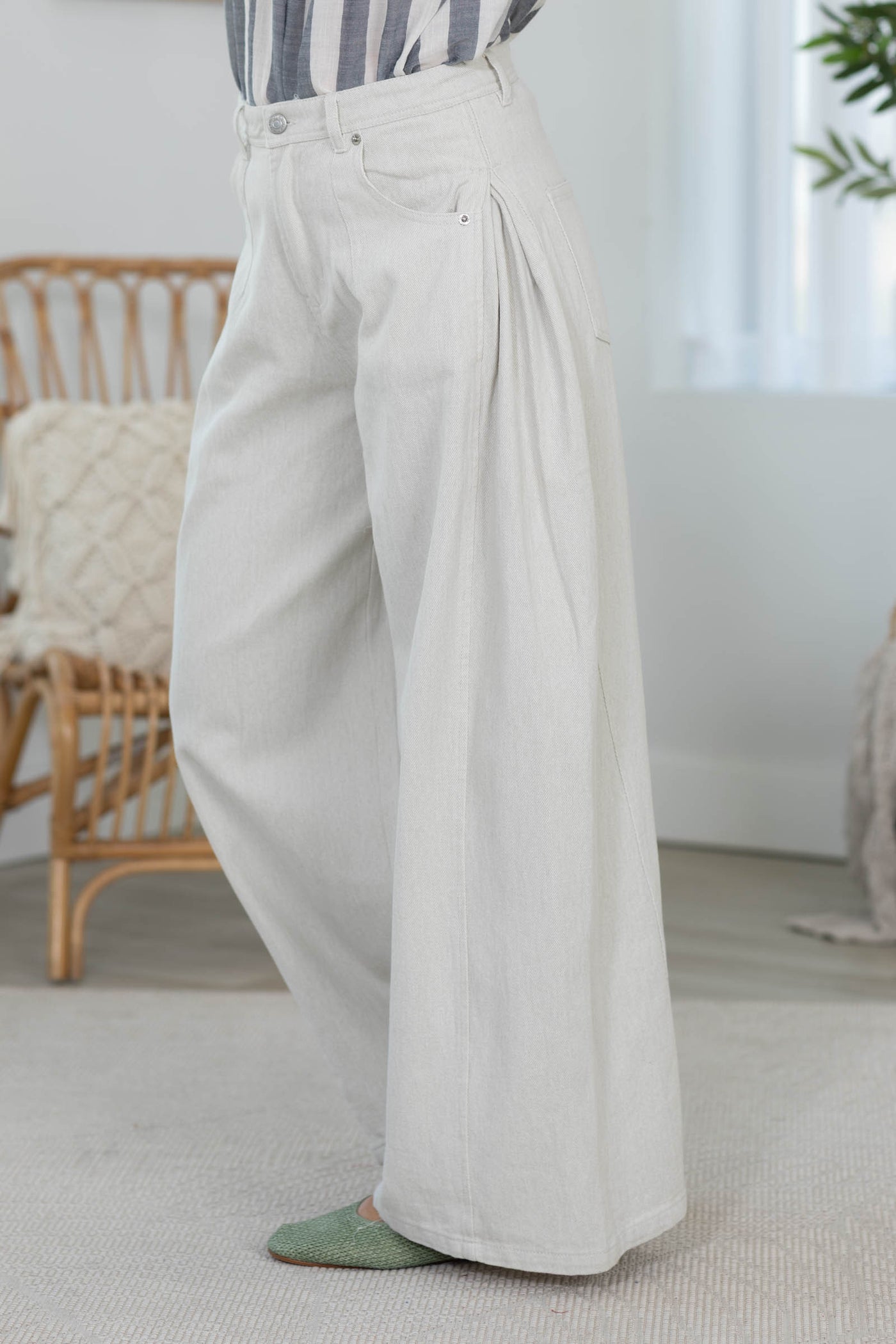 Cotierra Wide Leg Soft Denim Jeans