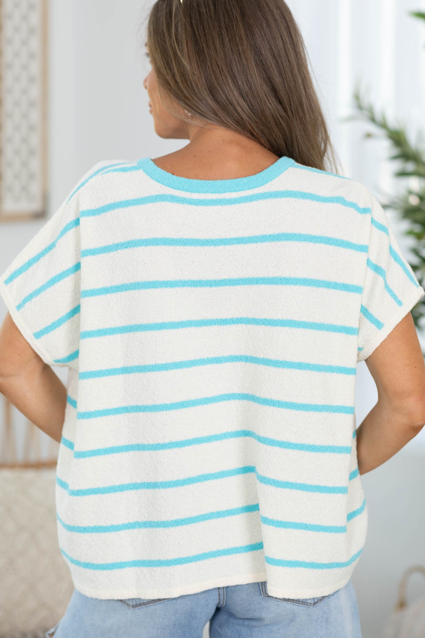 Stripe Relaxed Knit Sweater Top
