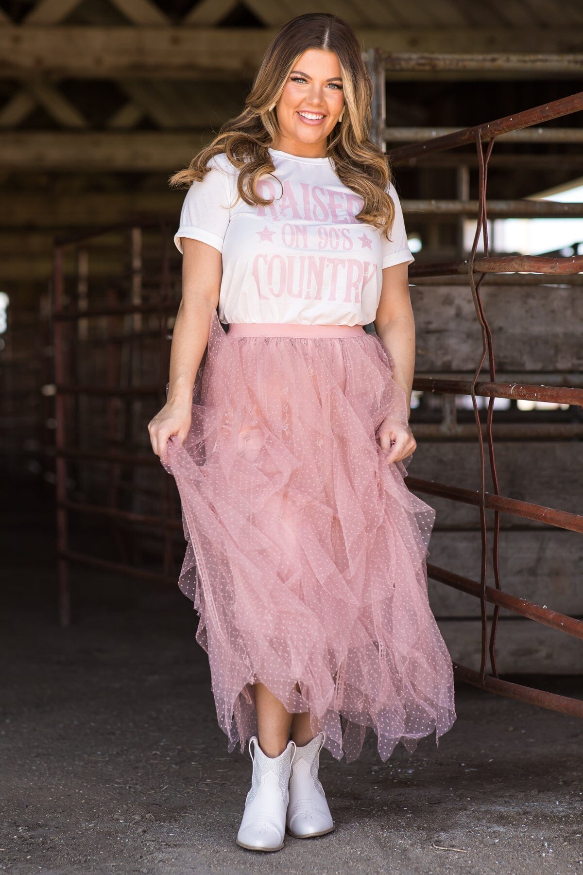Dusty Rose Tulle Maxi Skirt - Filly Flair