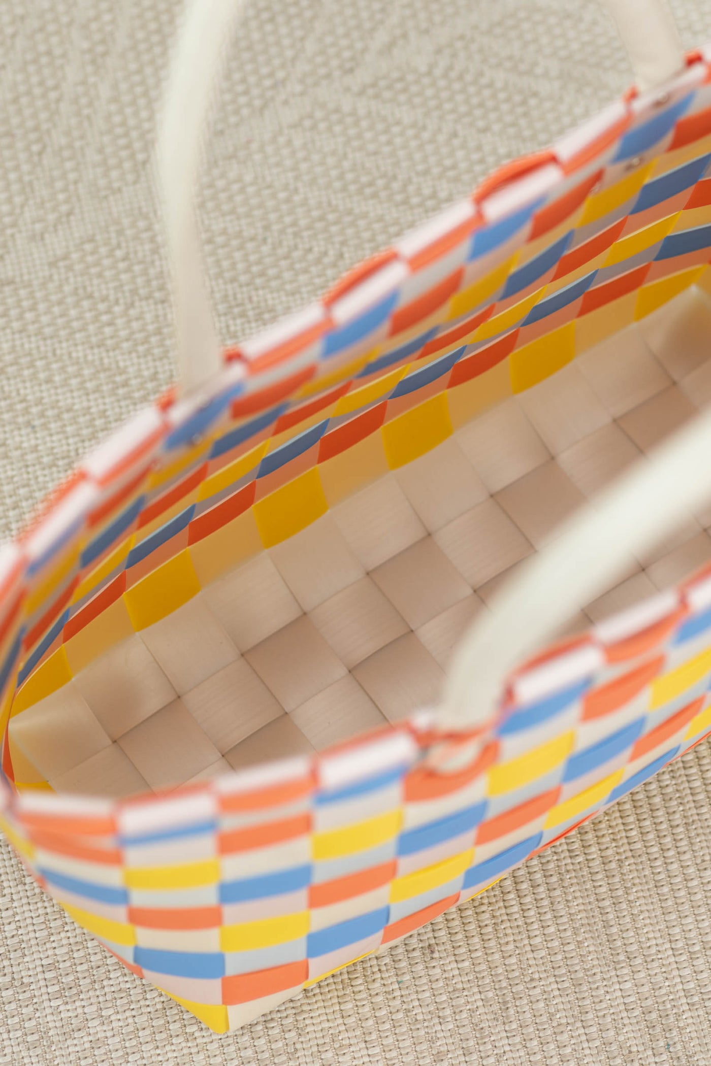 Multicolor Basketweave Tote Bag