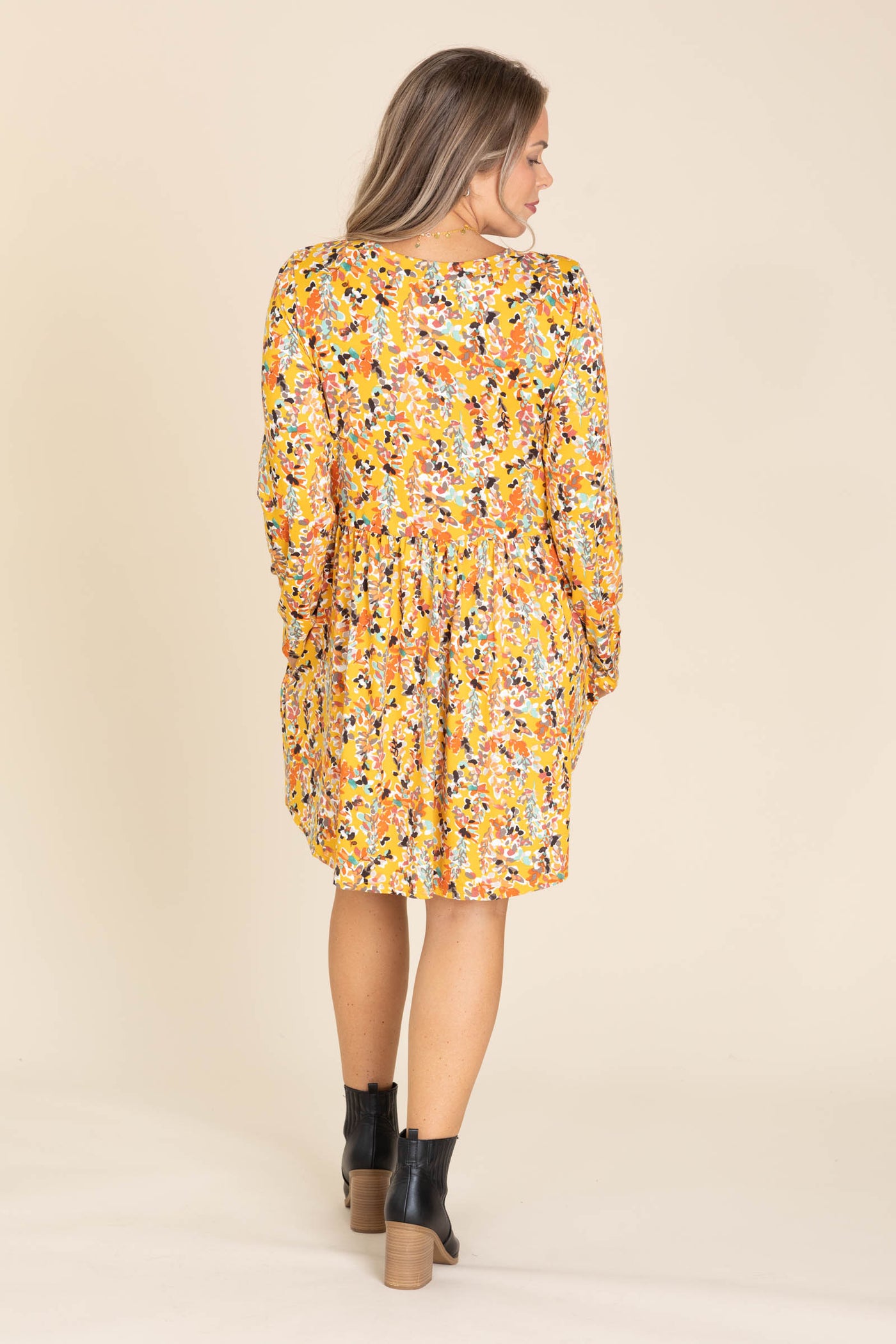 Mustard Fit And Flare Knit Dress