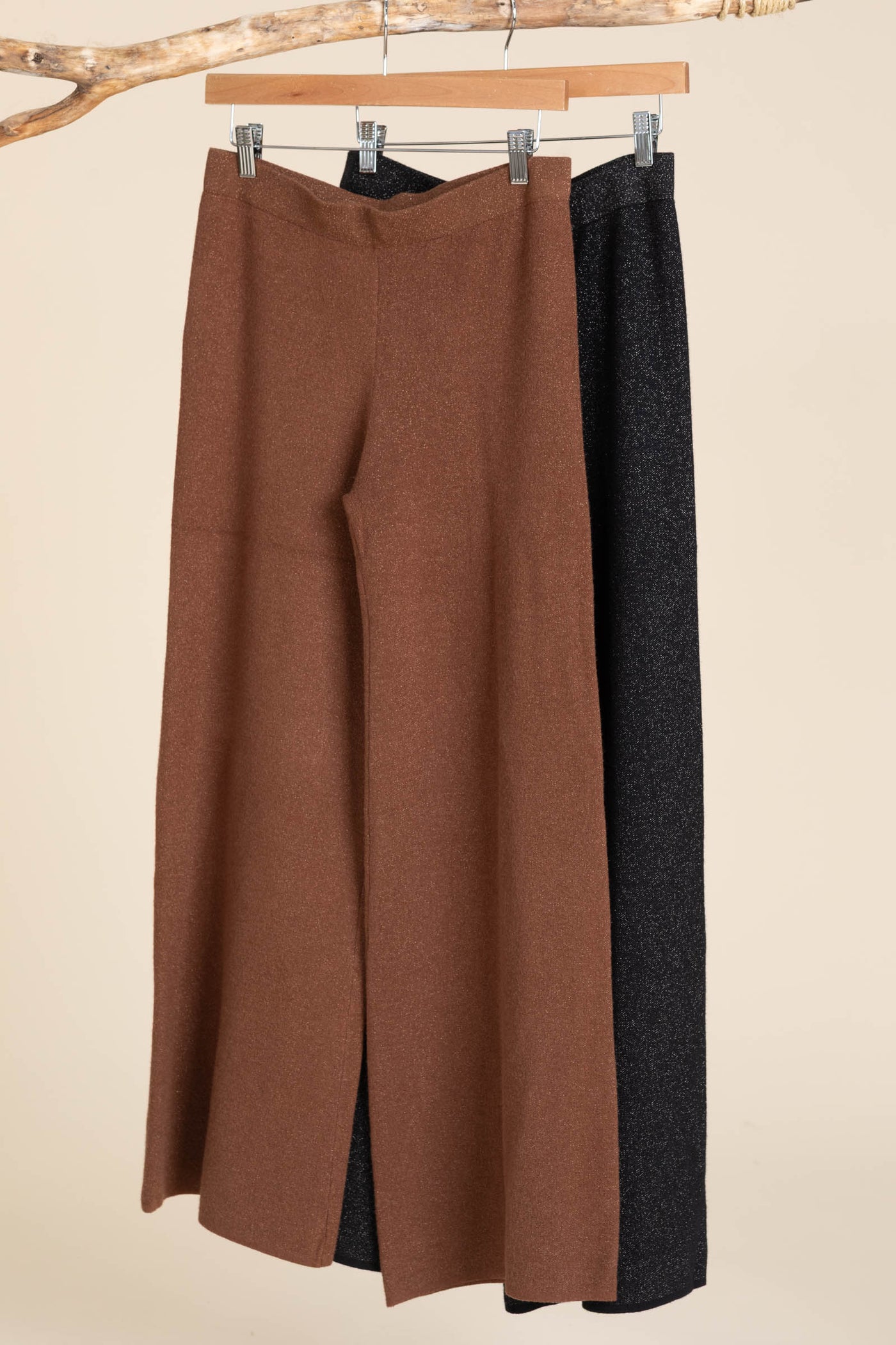 Lurex Fine Gauge Wide Leg Pants