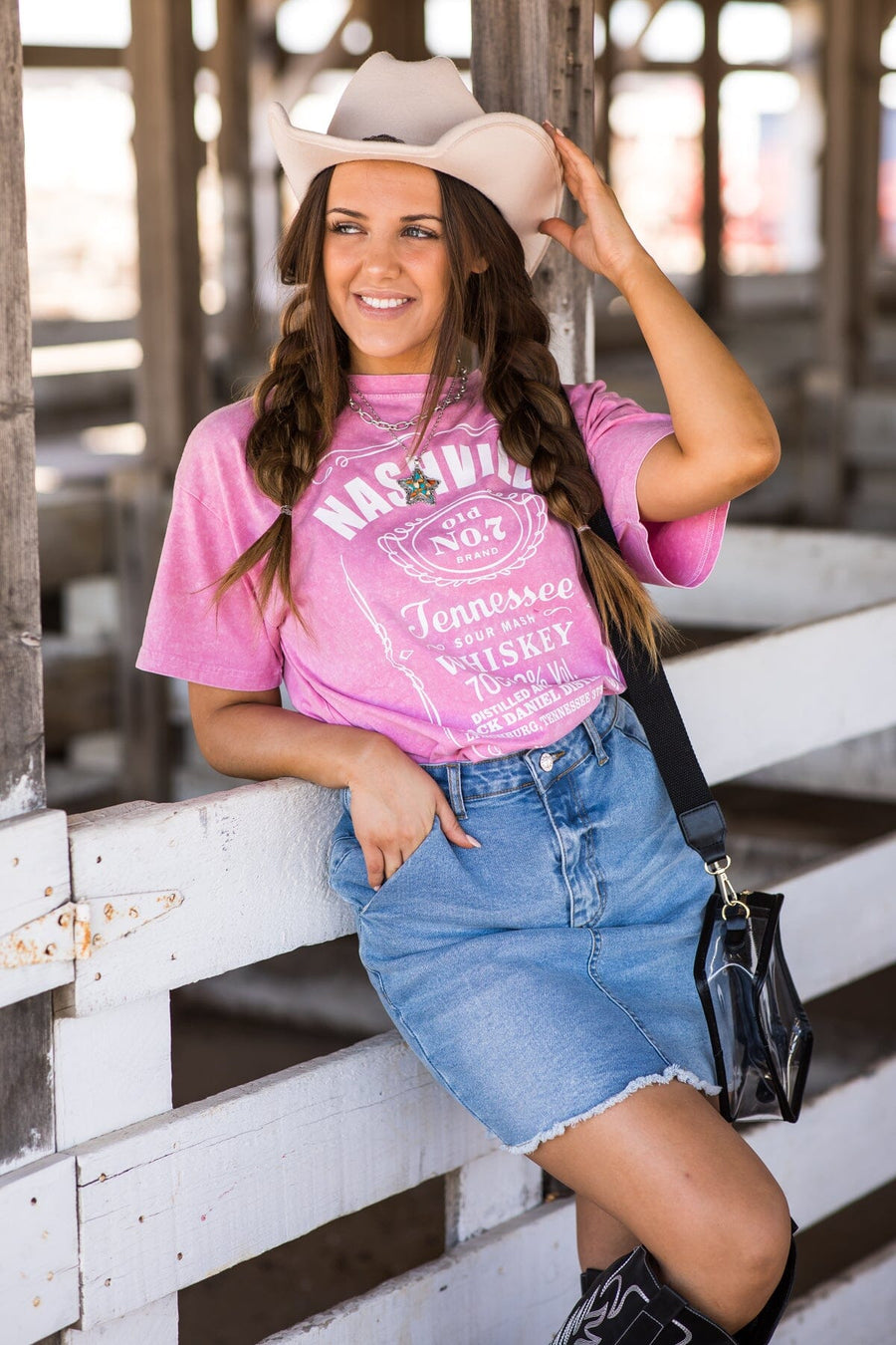 Pink Washed Nashville Graphic Tee - Filly Flair