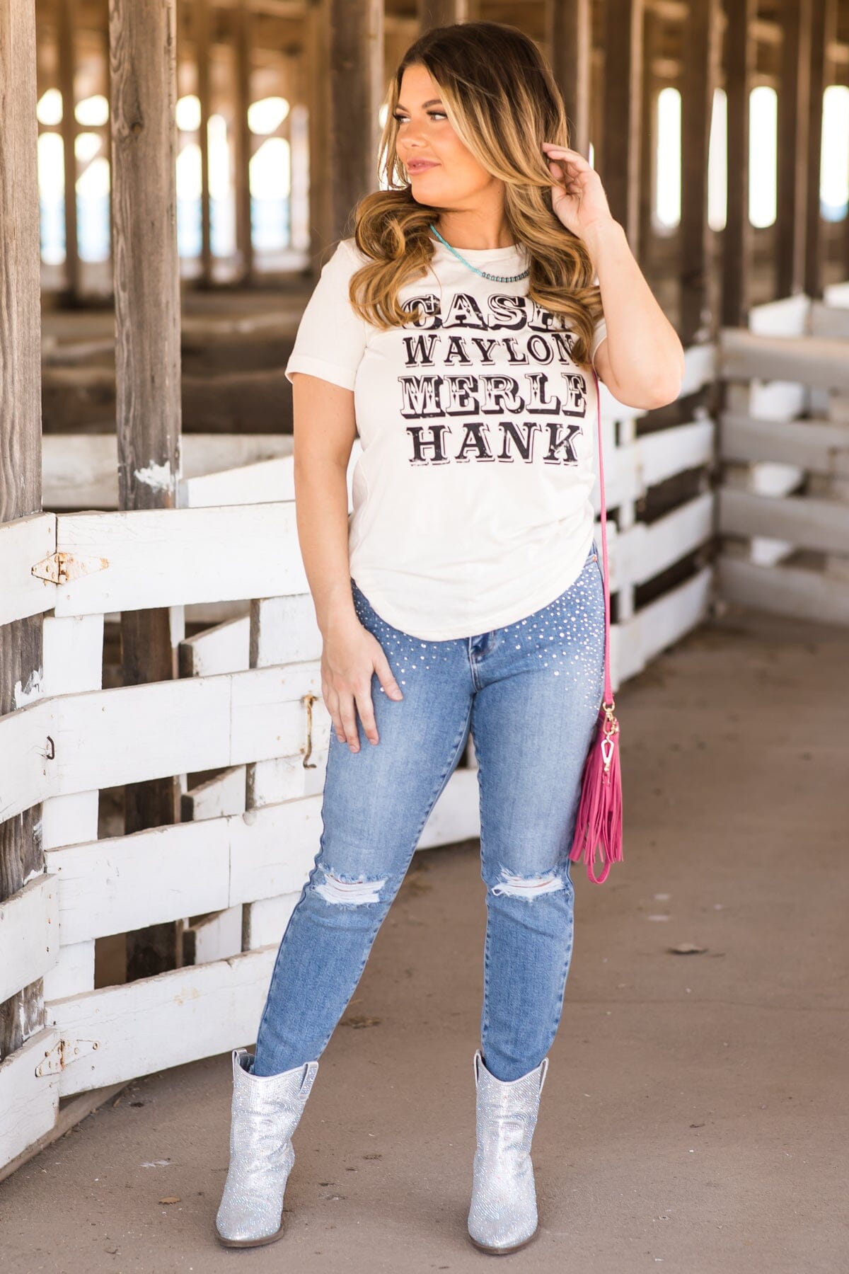 Cream Cash Waylon Merle Hank Graphic Tee - Filly Flair