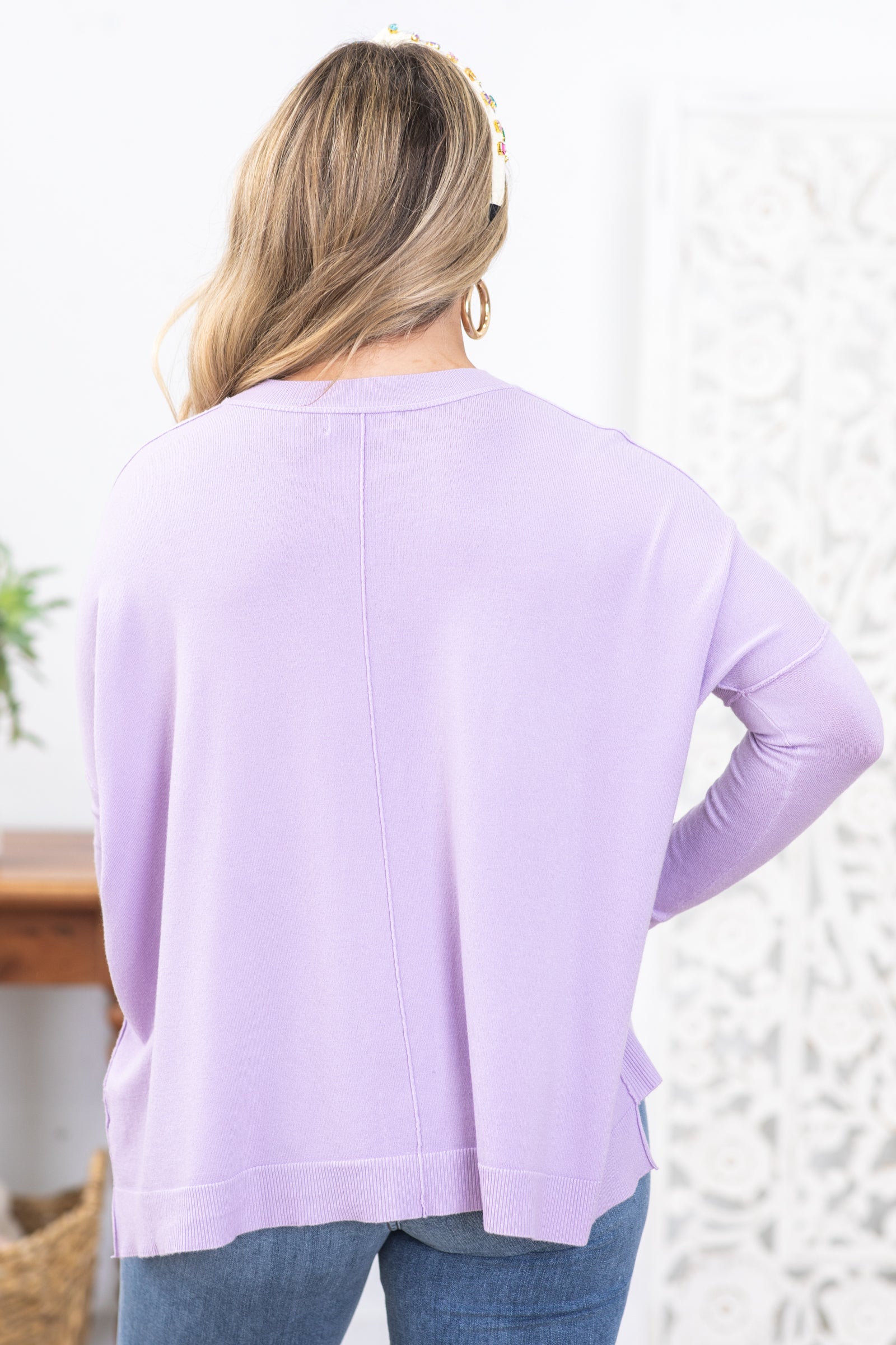 Lavender Cashmere Blend Sweater