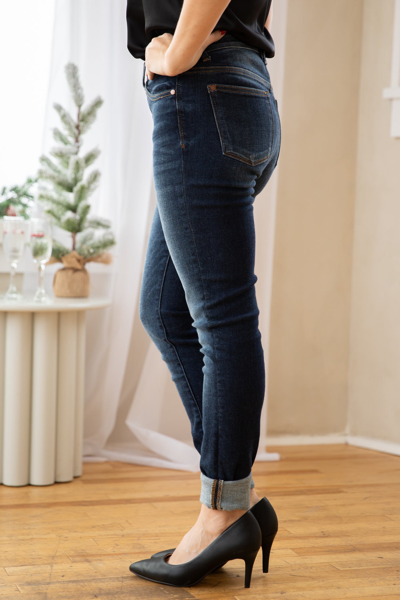 Judy Blue Dark Wash Long Inseam Skinny Jeans