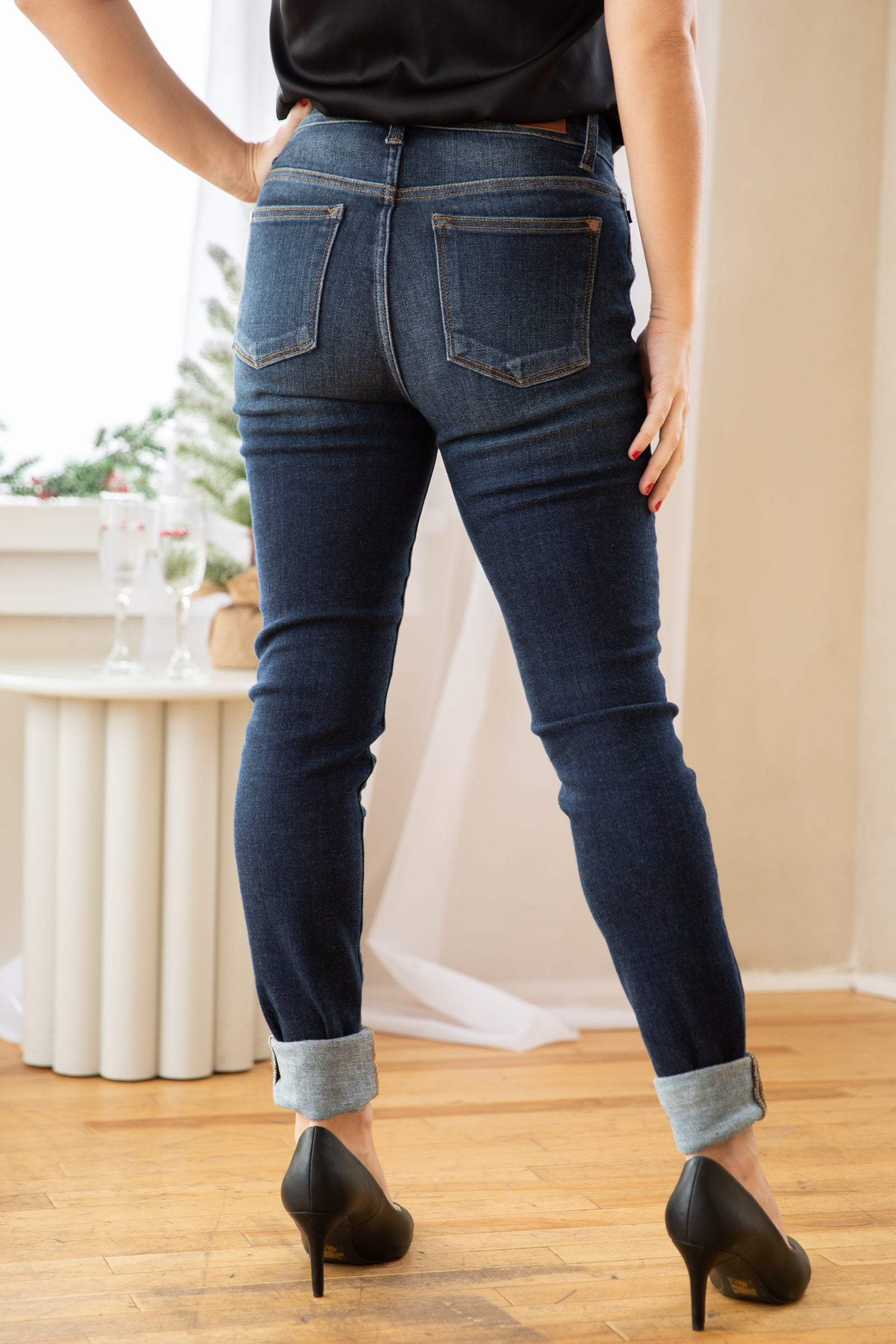 Judy Blue Dark Wash Long Inseam Skinny Jeans
