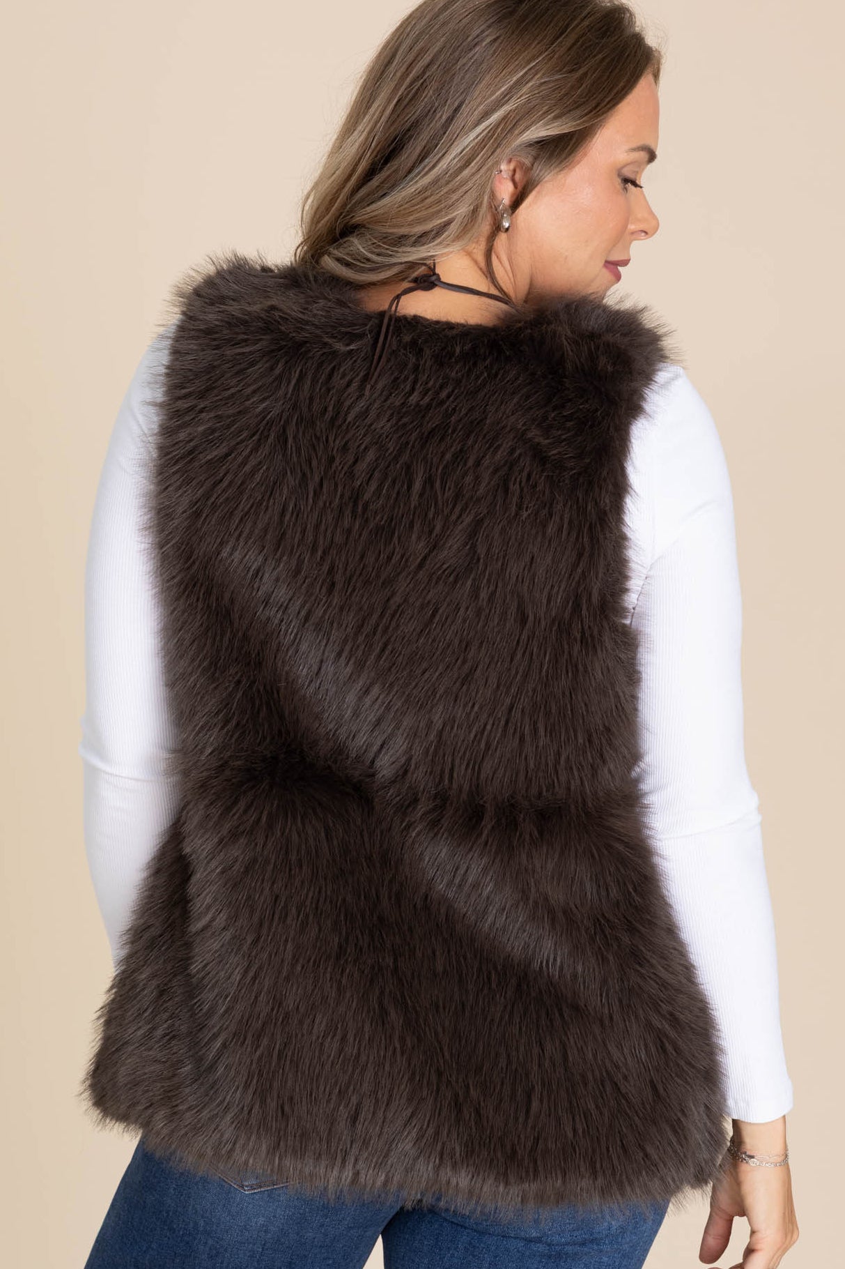 Brown Faux Fur Vest