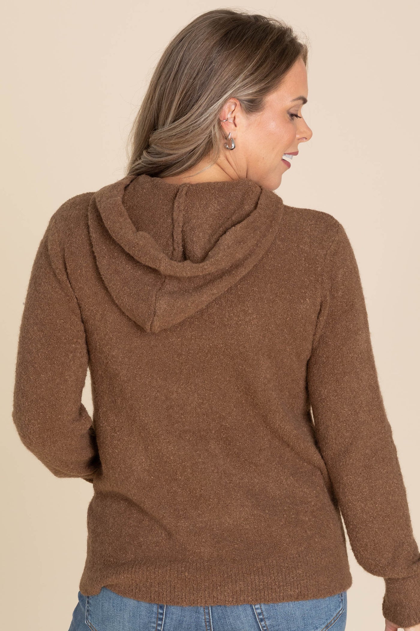 Brown Kangaroo Pocket Hoodie Sweater