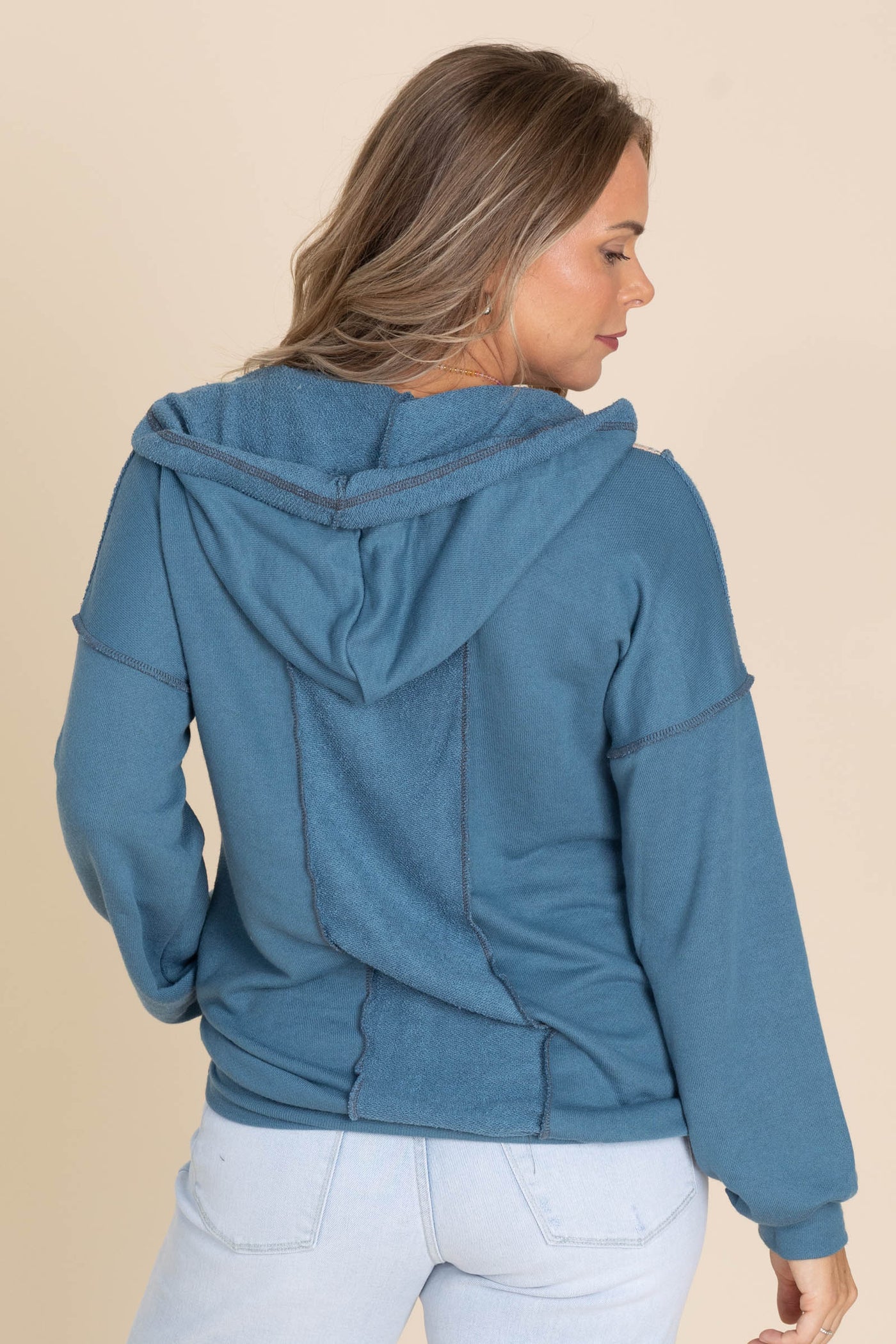 Multicolor Hooded Knit Top