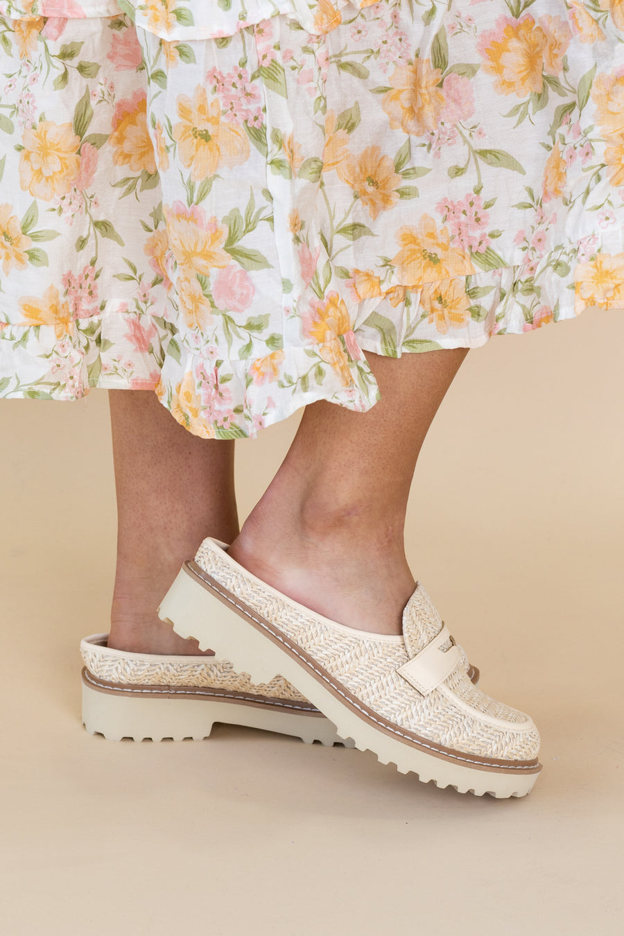 Natural Espadrille Mules
