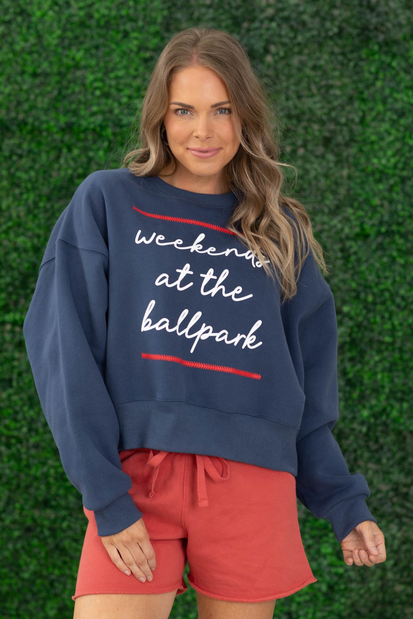 Weekends at the Ballpark Crop Sweatshirt