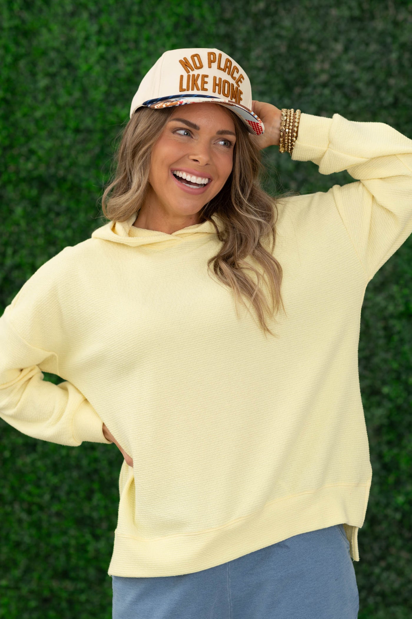 Light Yellow Cloud Knit Hoodie