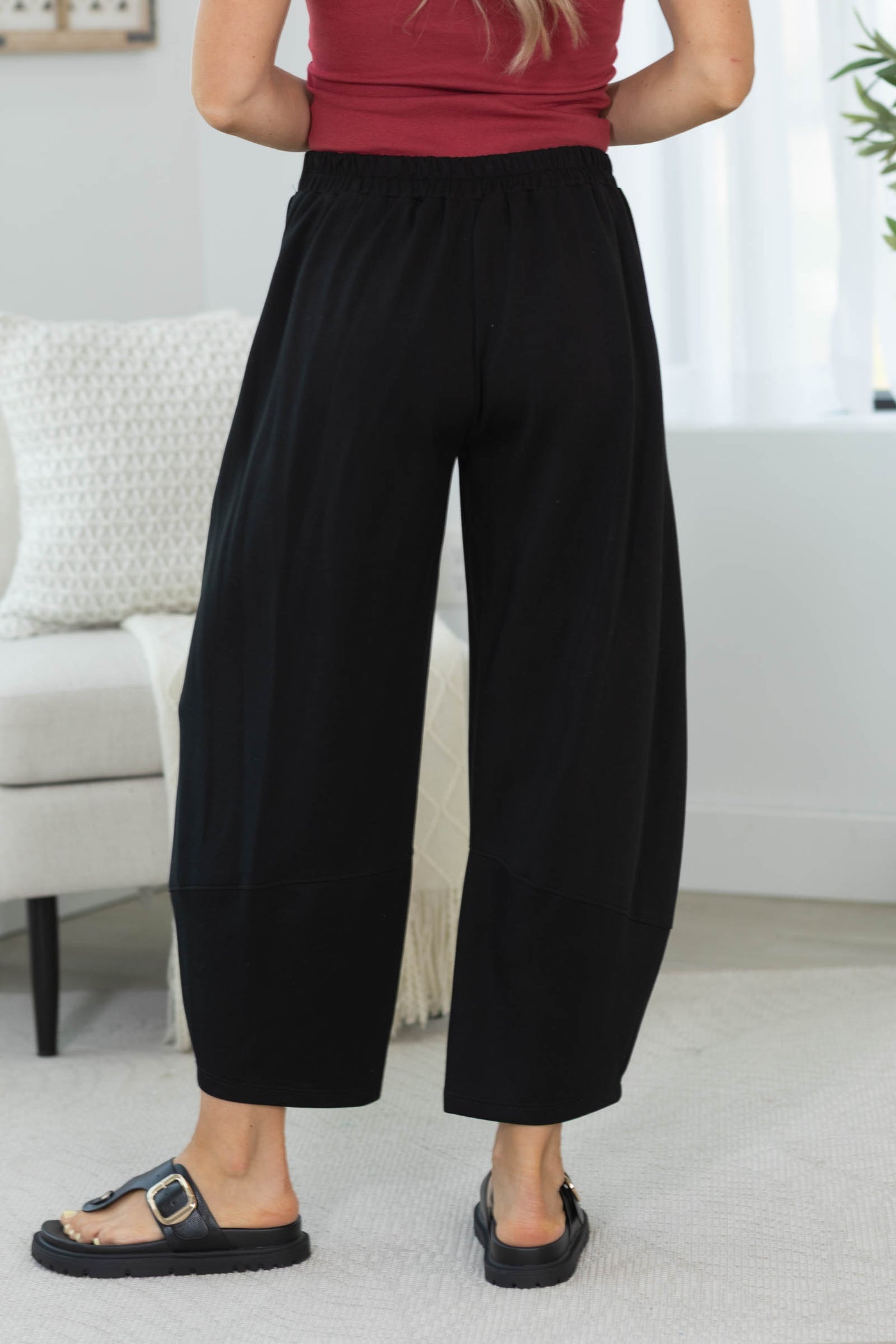 Elastic Waist Scuba Barrel Pant
