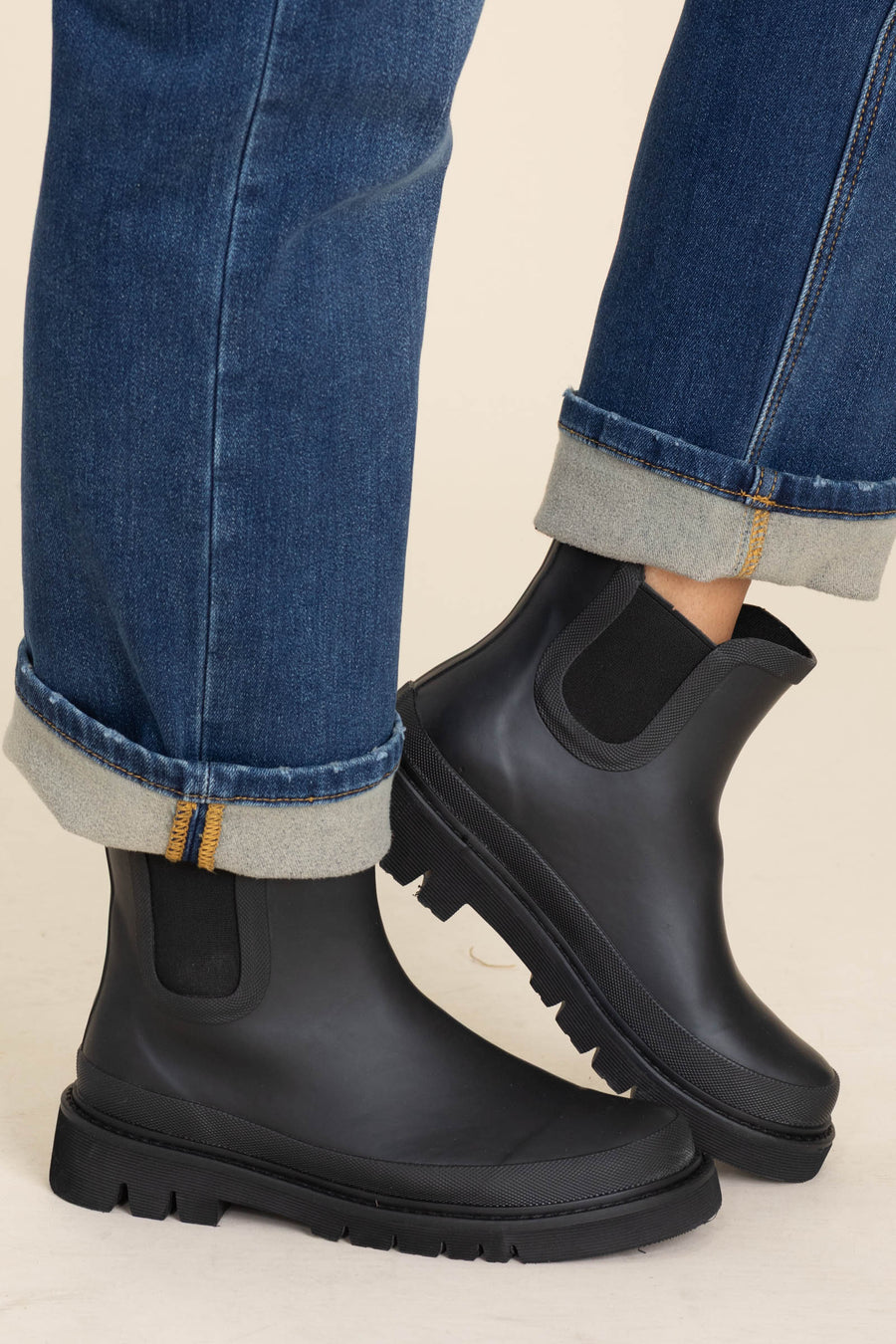 Corkys Black Pull On Lug Sole Boots