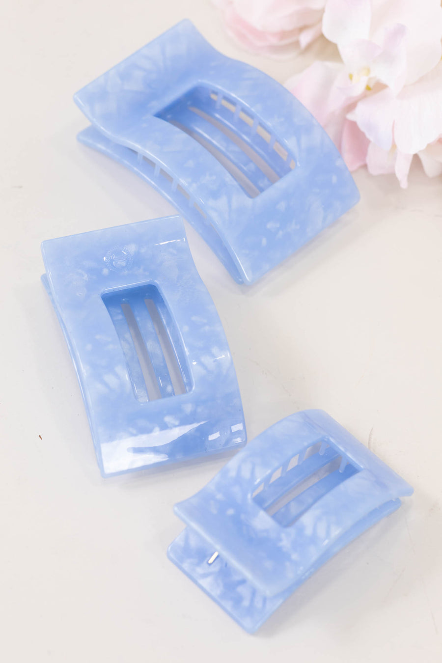 Blue Lagoon Flat Rectangle Hair Clip