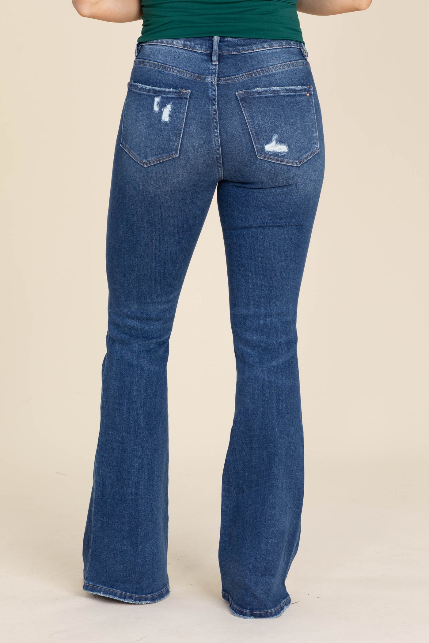 Mica High Rise Flare Jeans With Button Fly