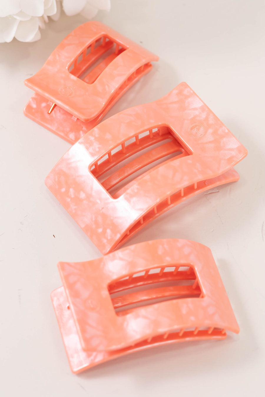 Dreamsicle Flat Rectangle Hair Clip