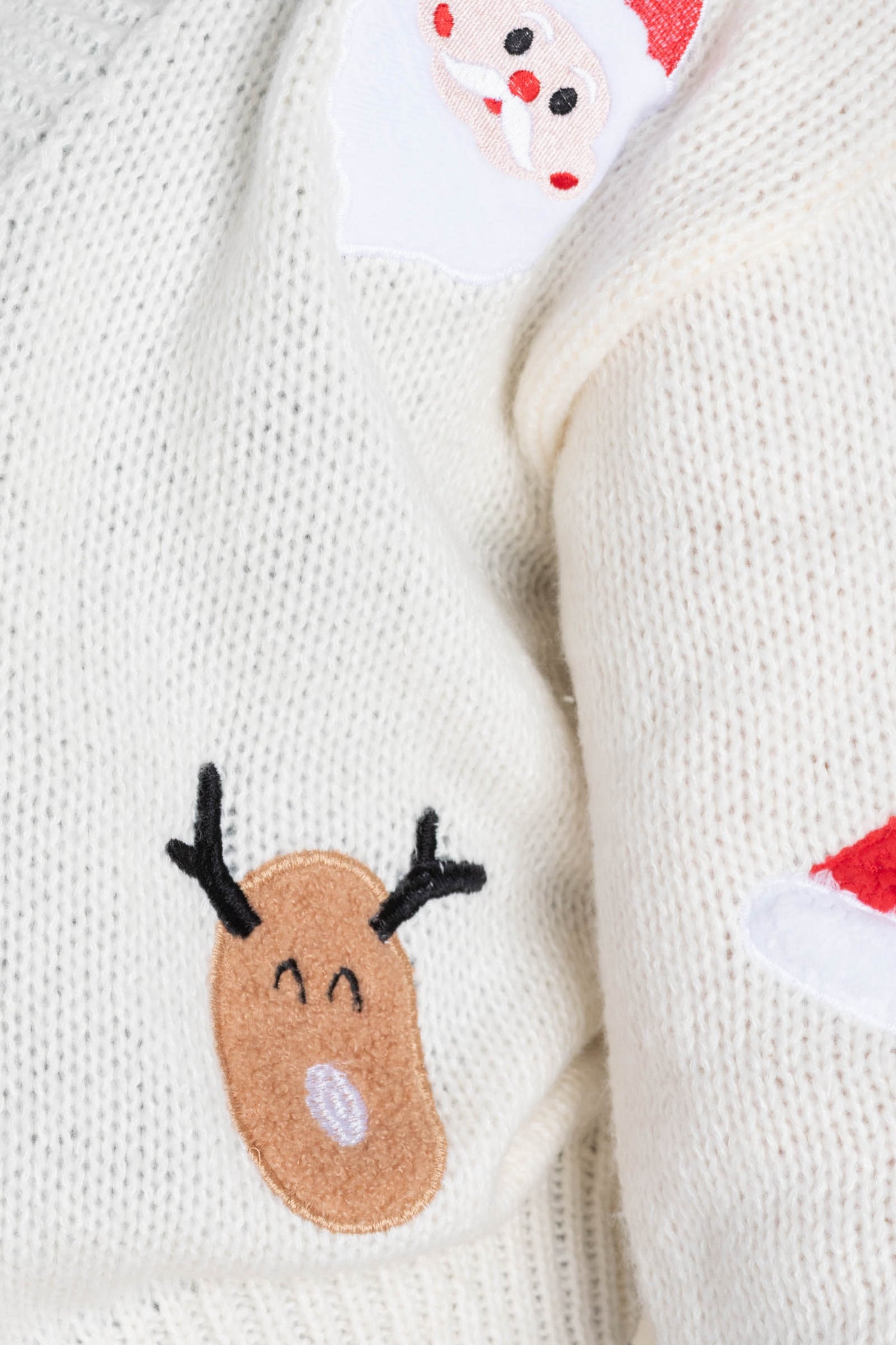 Ivory Christmas Patches Cardigan