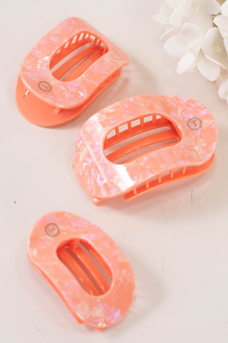 Dreamsicle Flat Round Hair Clip