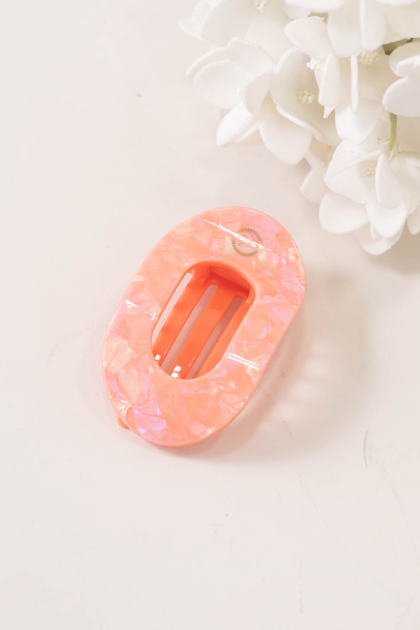 Dreamsicle Flat Round Hair Clip