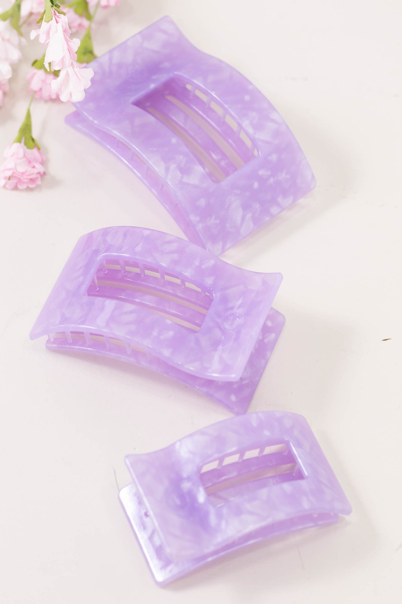 Lavender Mist Flat Rectangle Hair Clip