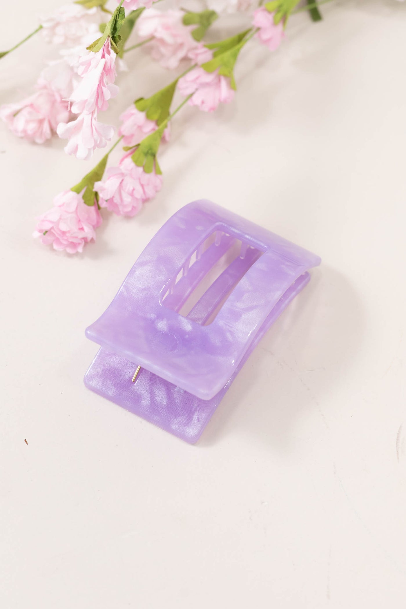 Lavender Mist Flat Rectangle Hair Clip
