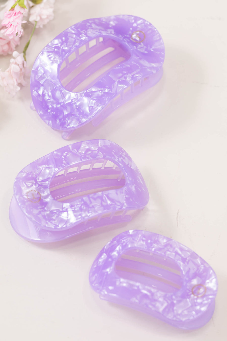 Lavender Mist Flat Round Hair Clip