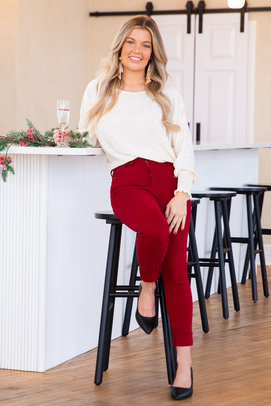 Judy Blue Wine Tummy Control Skinny Jeans