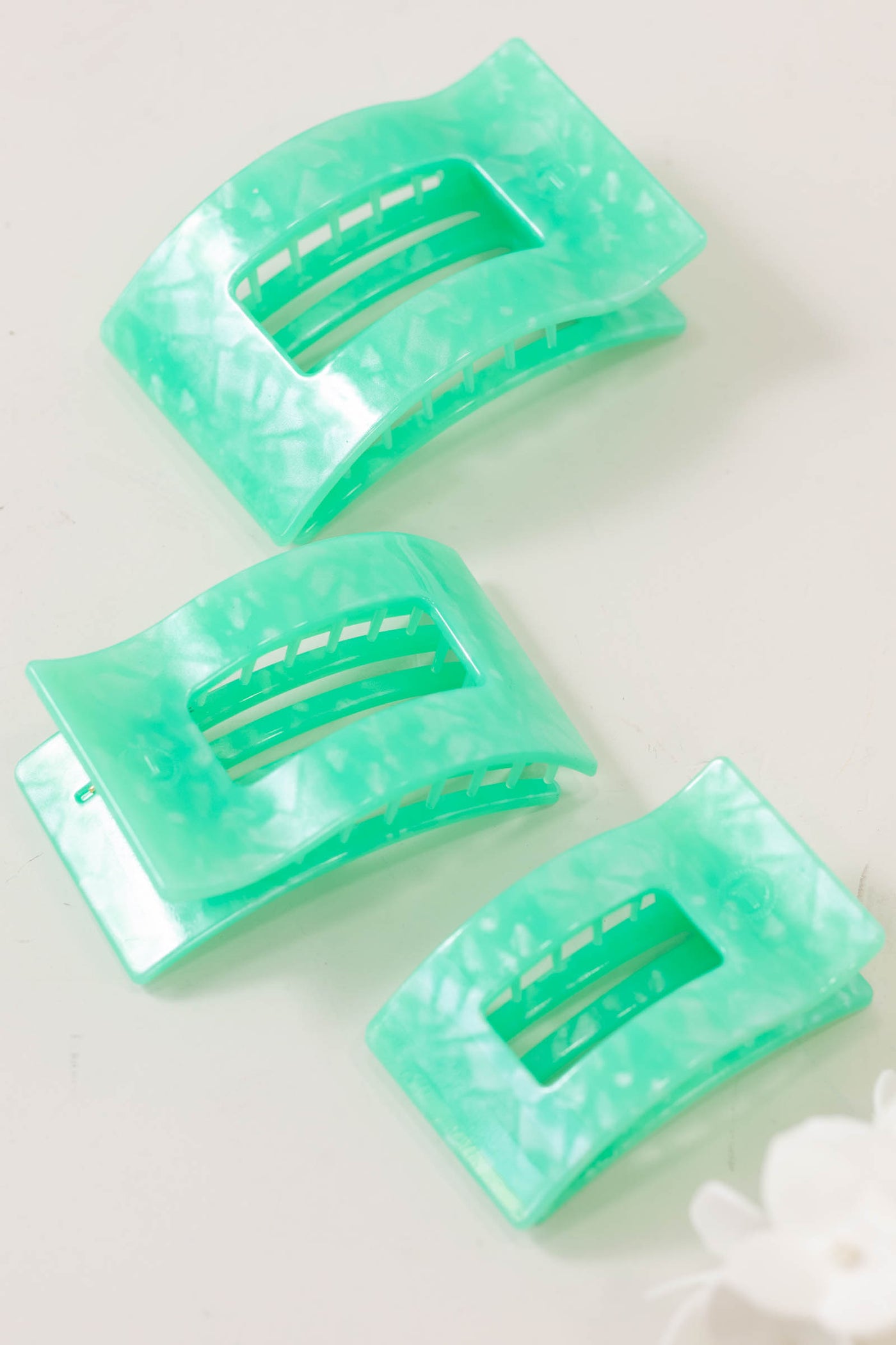 Spring Splash Flat Rectangle Hair Clip