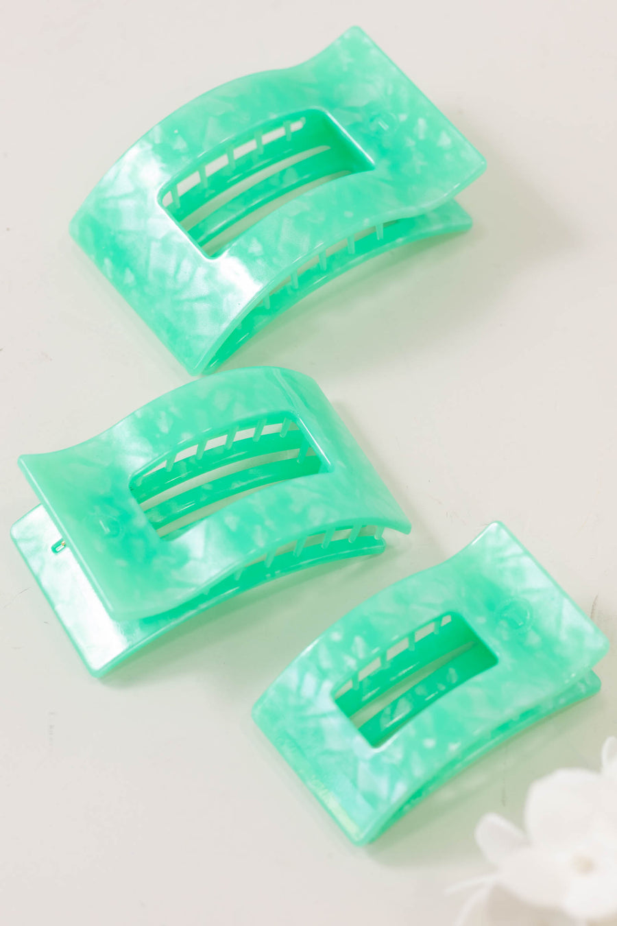 Spring Splash Flat Rectangle Hair Clip