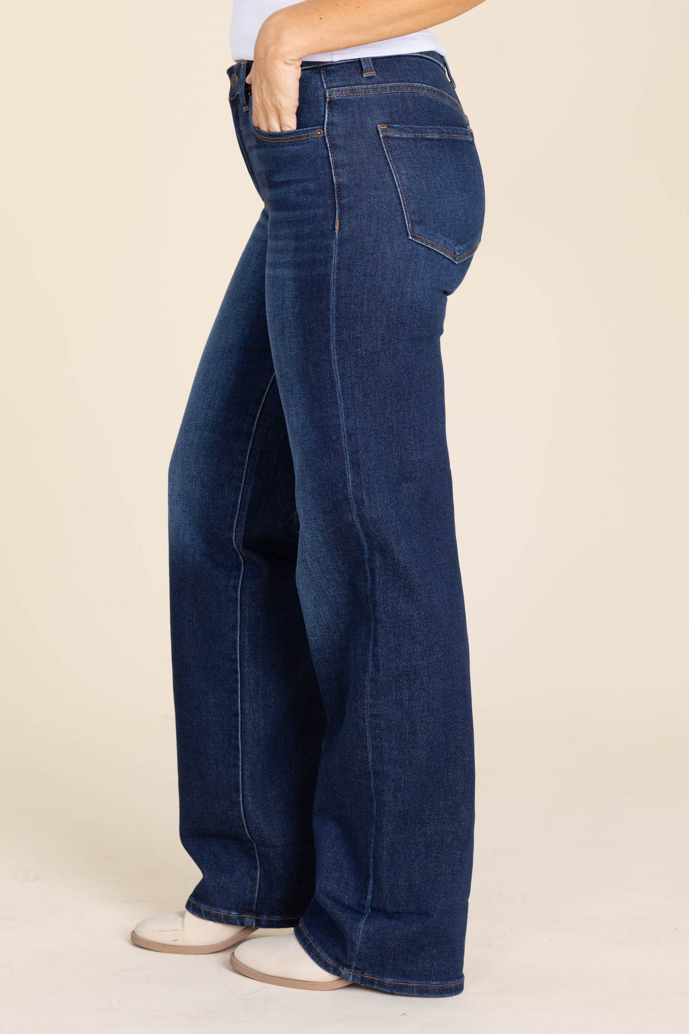 J21 Dark Wash Mid Rise Wide Leg Jeans