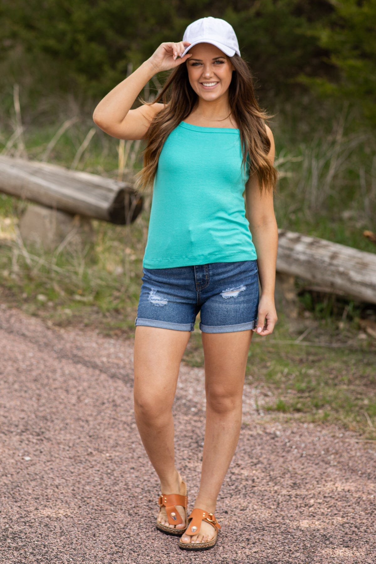 Mint Ribbed Fitted Tank - Filly Flair
