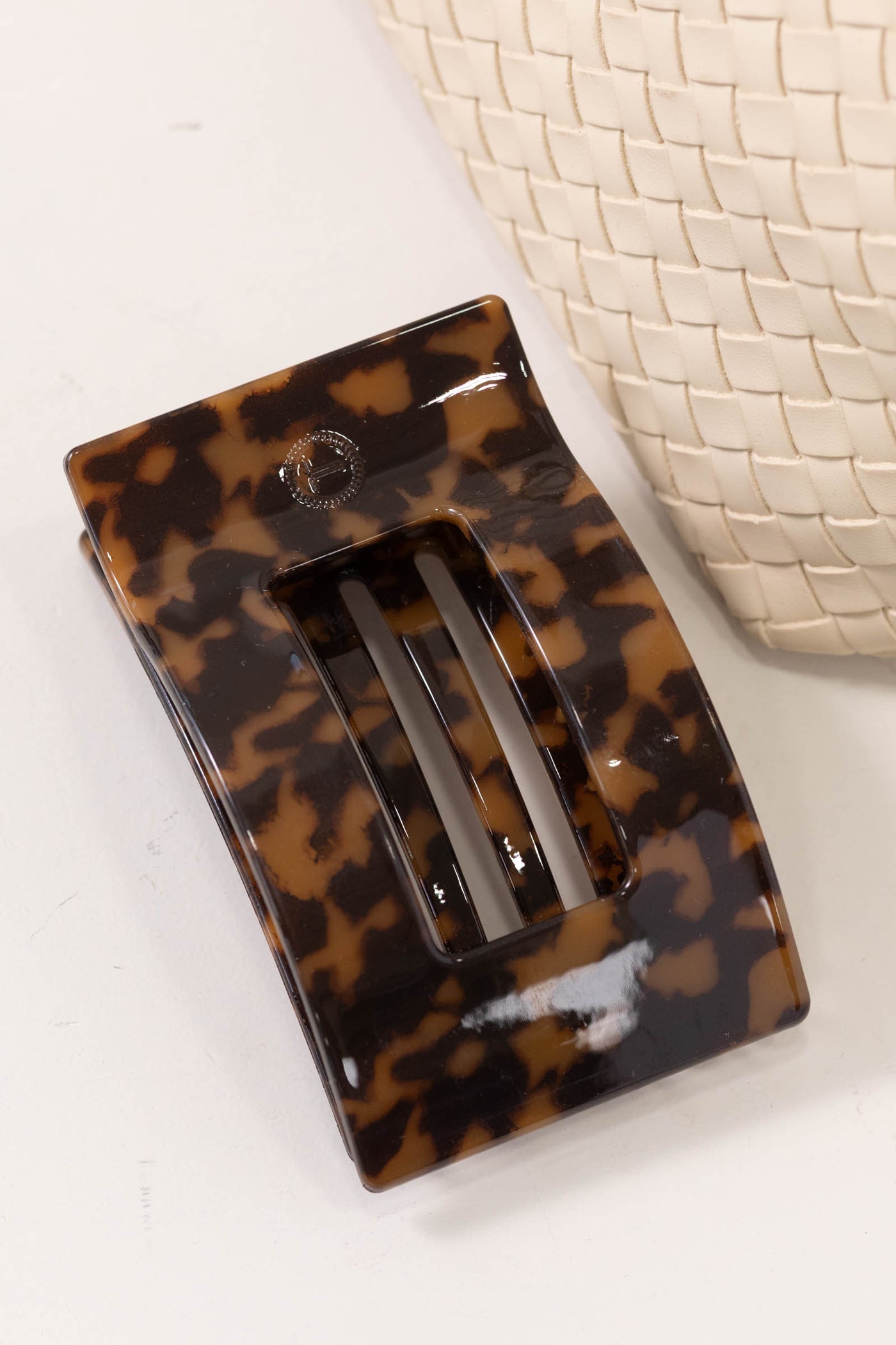 Tortoise Flat Rectangle Hair Clip