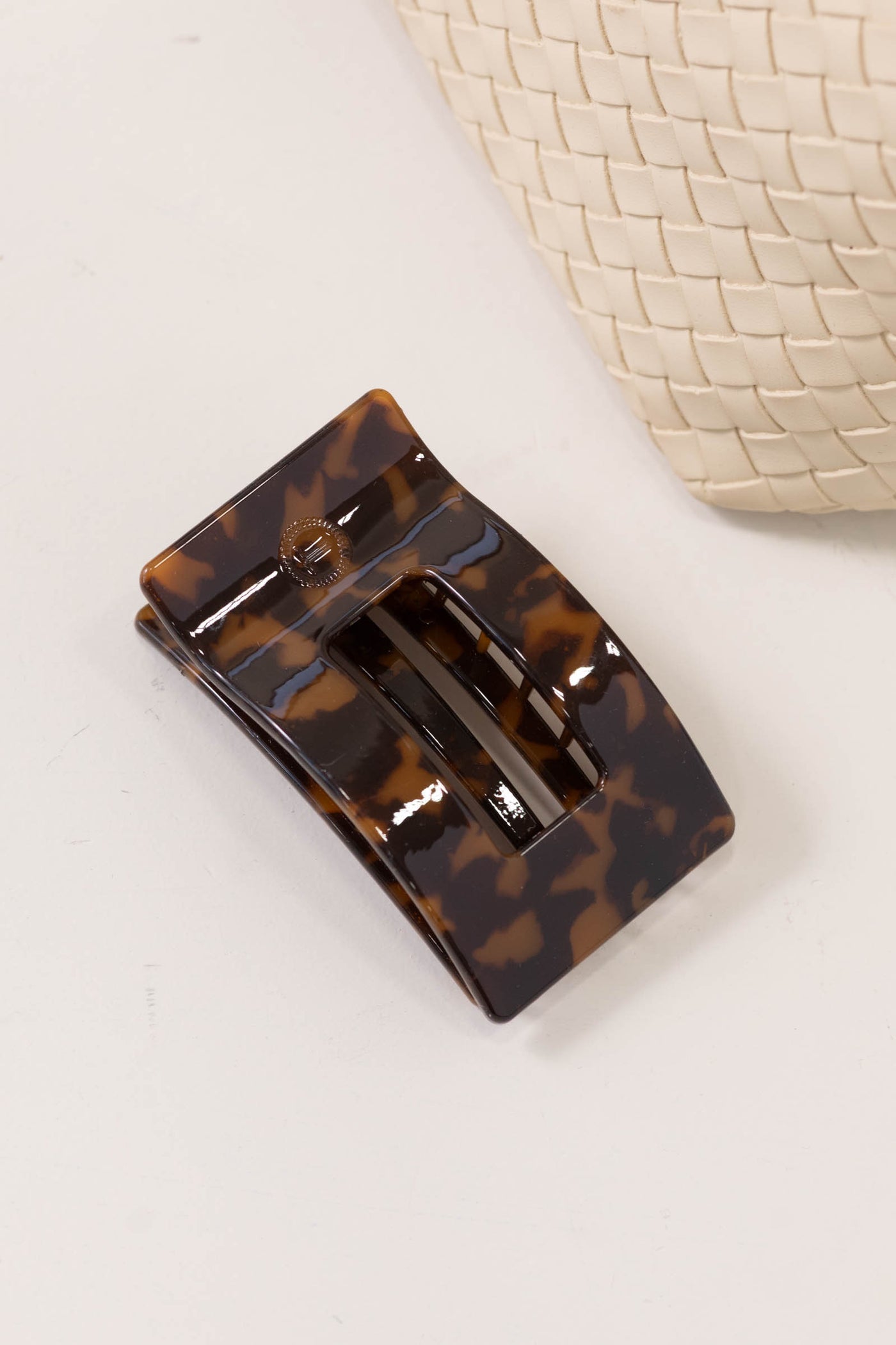 Tortoise Flat Rectangle Hair Clip