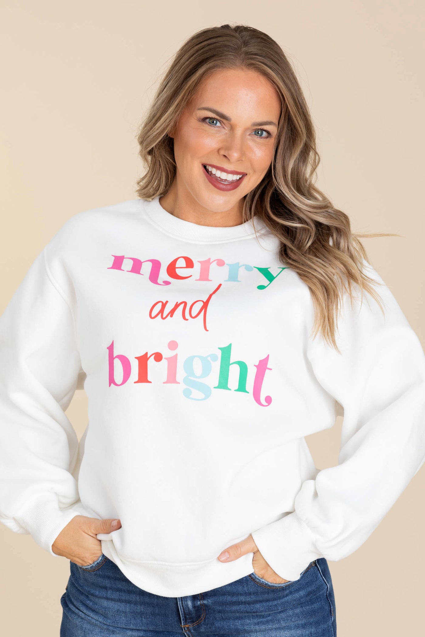 White Merry And Bright Sweatshirt