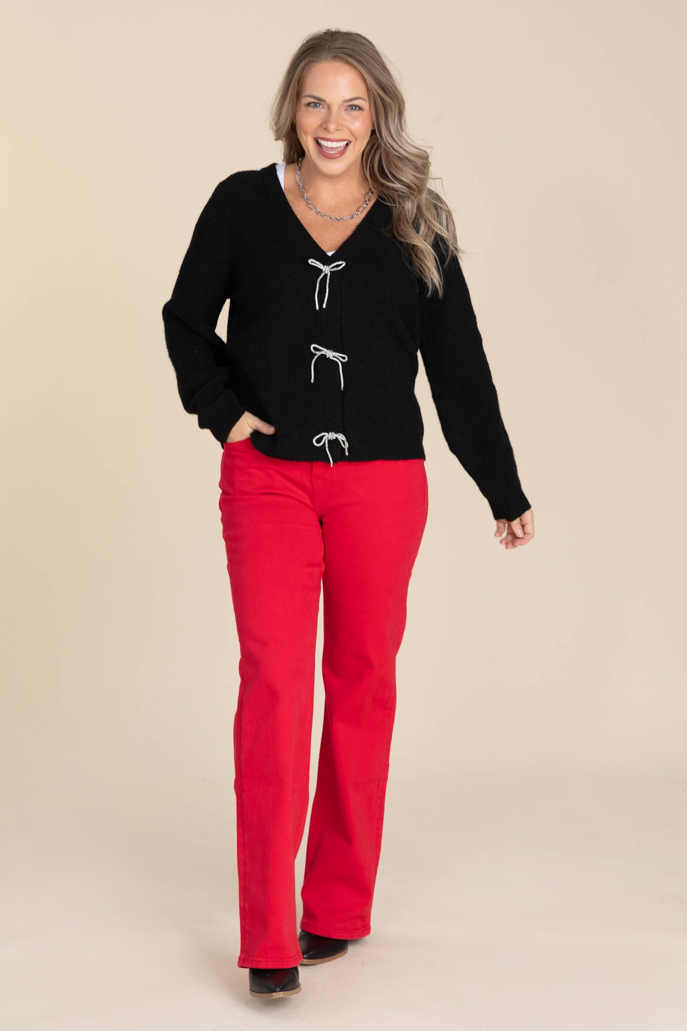 Mica Red Straight Leg With Loose Fit Jean